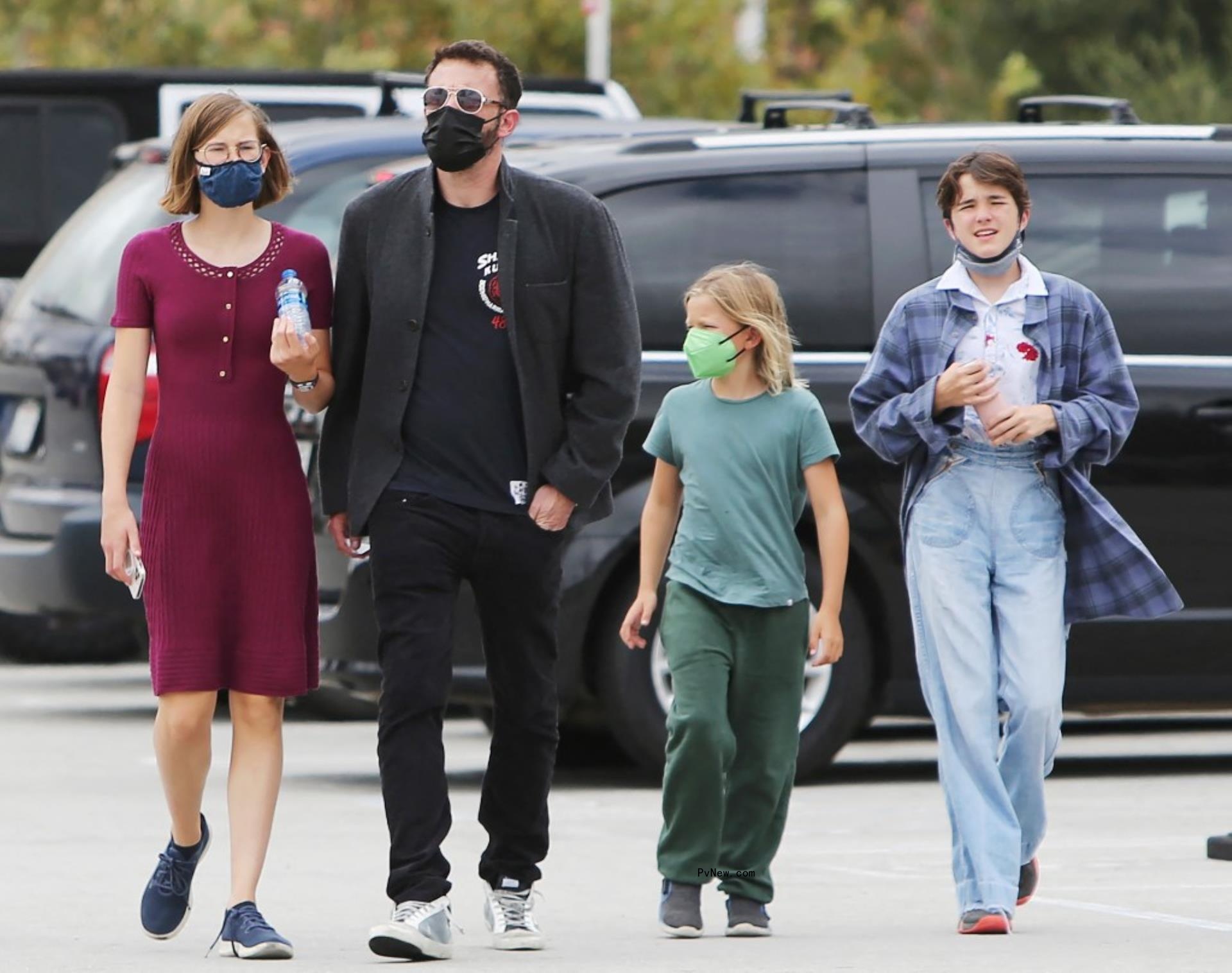Ben Affleck with his three kids