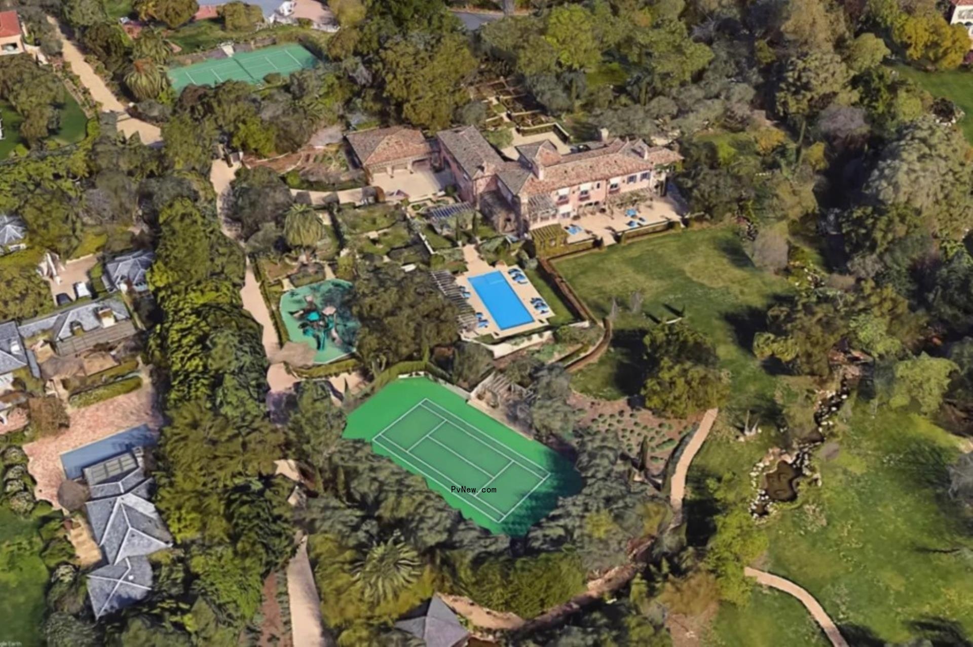 An aerial view of Meghan Markle and Prince Harry's home in Montecito, California.
