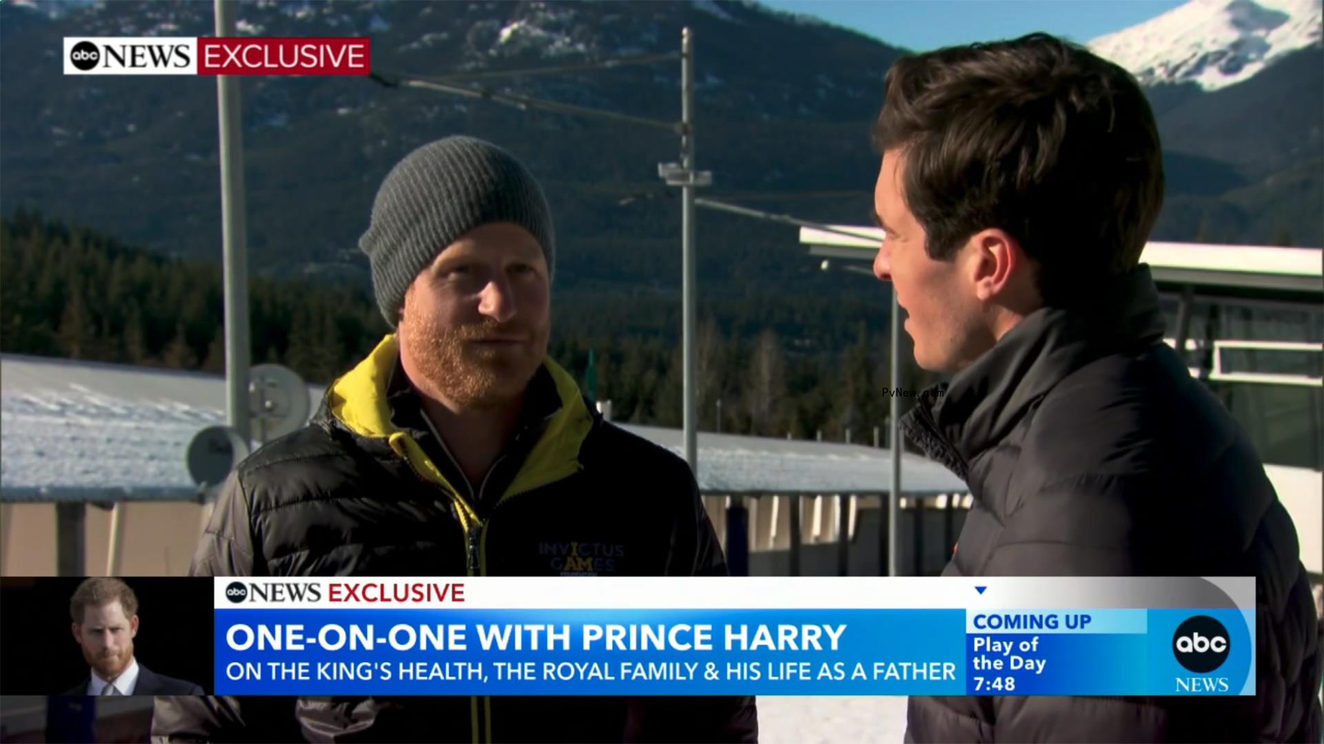 Prince Harry speaking to