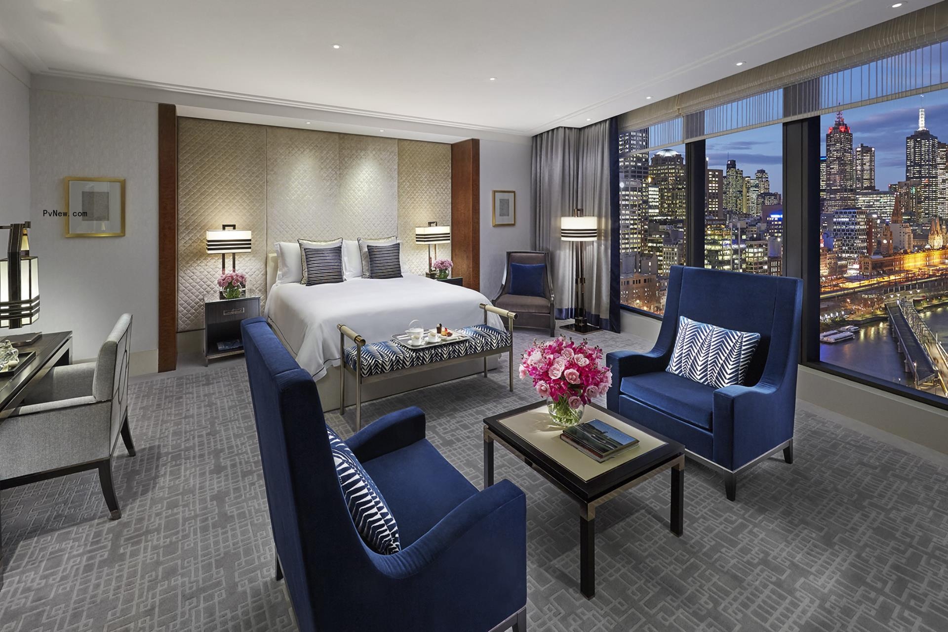 The bedroom in the presidential villa Crown Towers