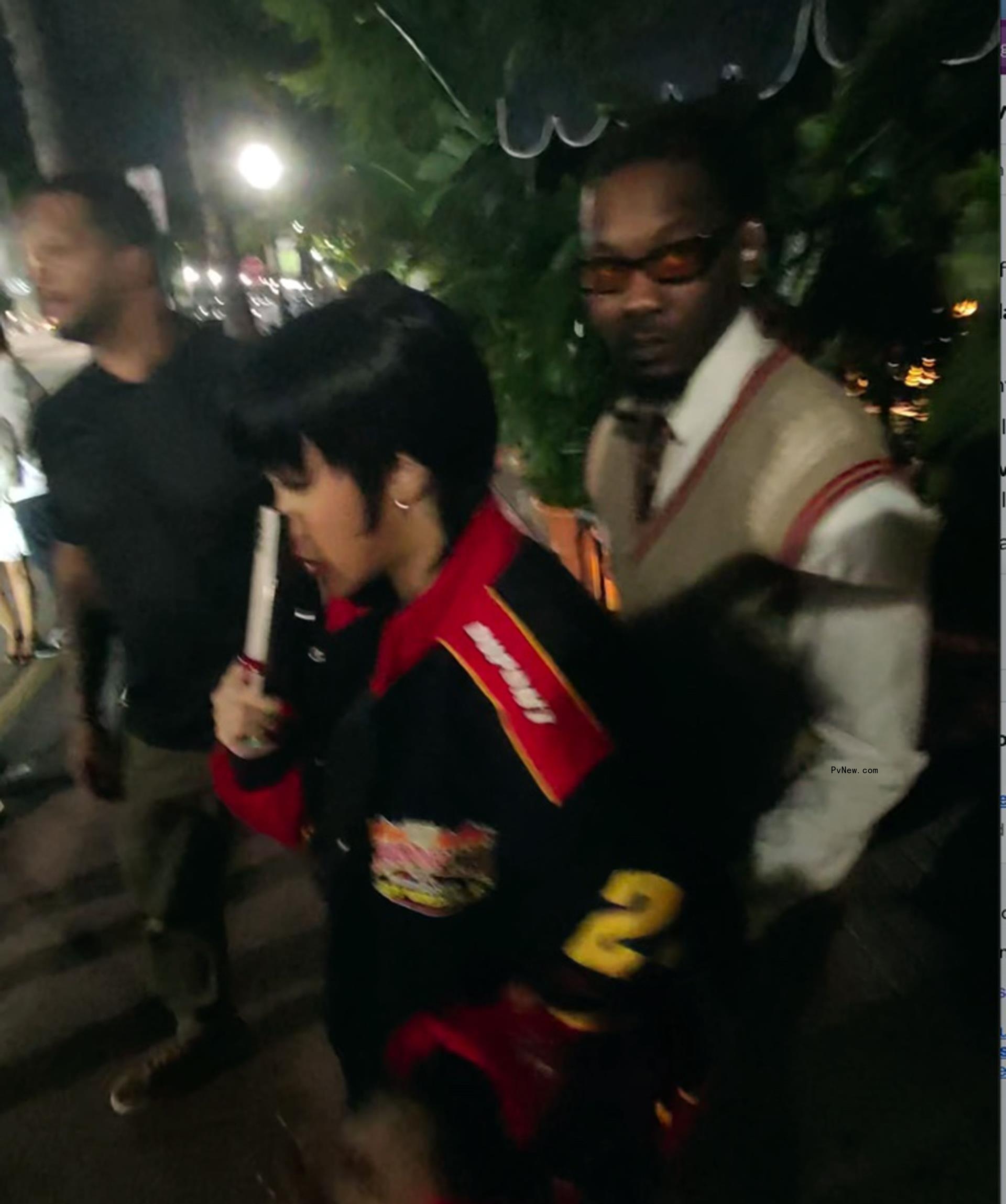 Cardi B and Offset leaving Carbone.