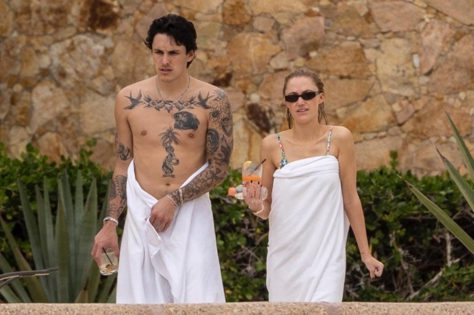 Dalton Gomez walks with Maika Mo<i></i>nroe in Mexico