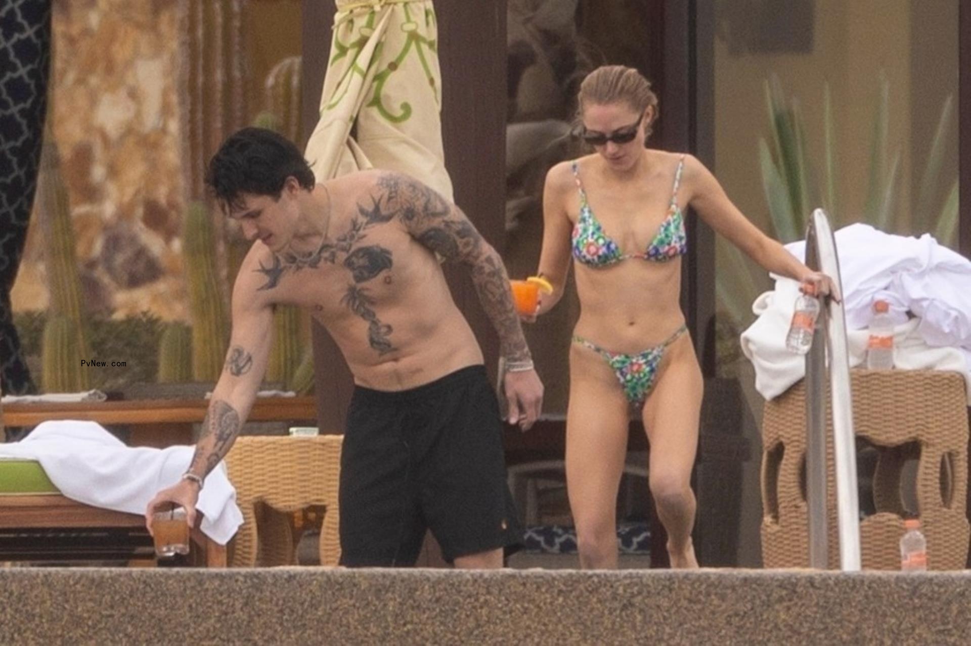 Dalton Gomez walks with Maika Mo<i></i>nroe in Mexico