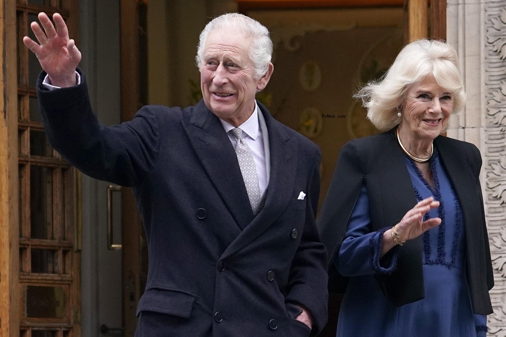King Charles III waving.