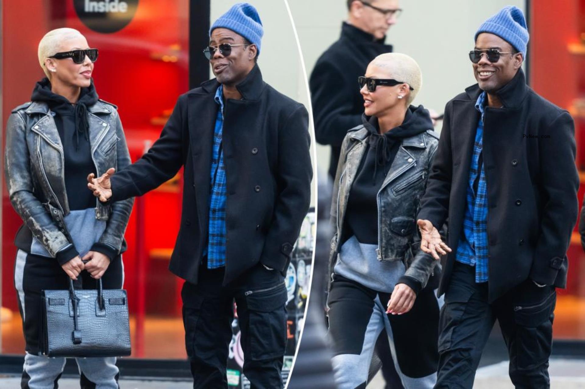 Chris Rock and Amber Rose split image.