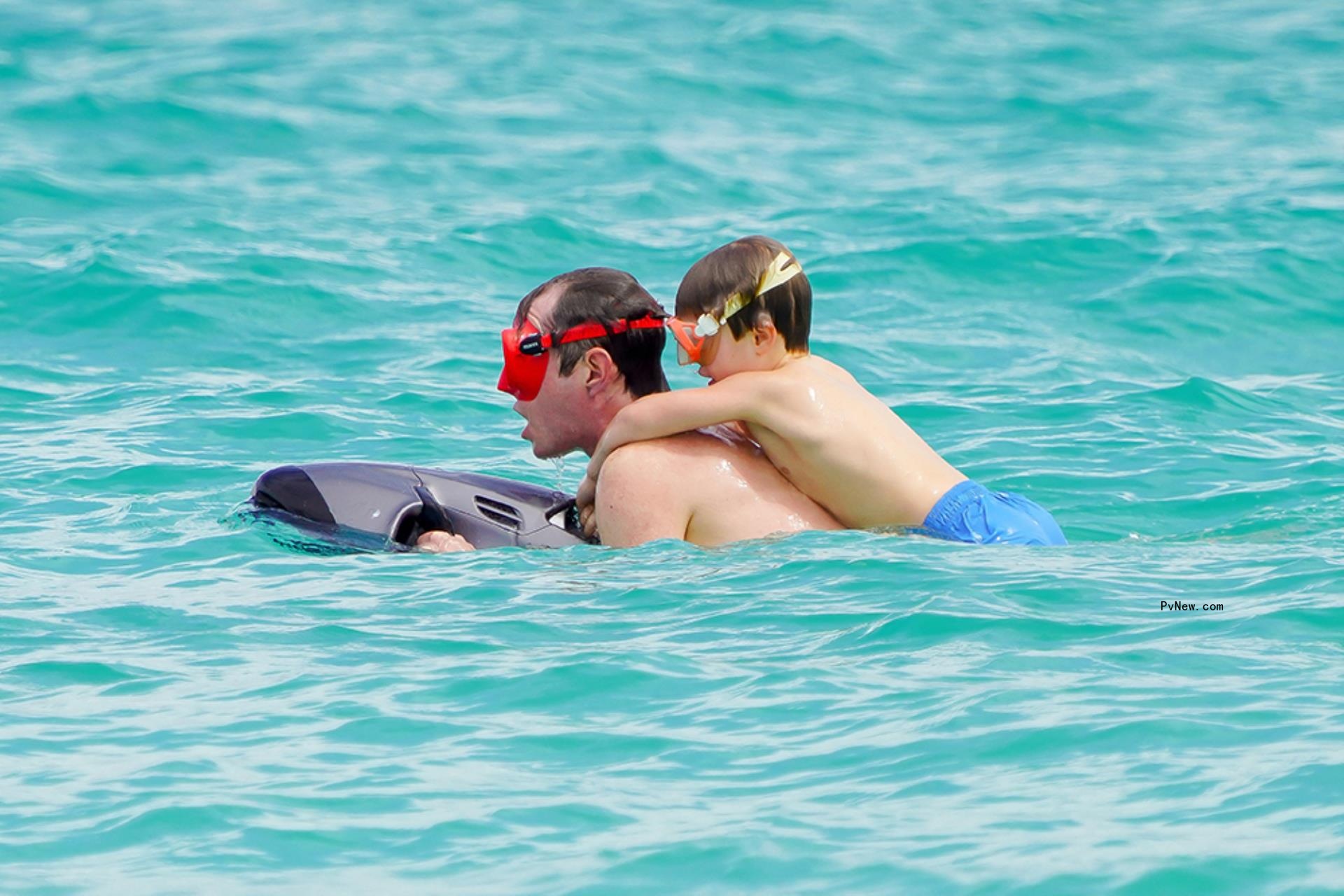 Pippa Middleton's husband and their son. 
