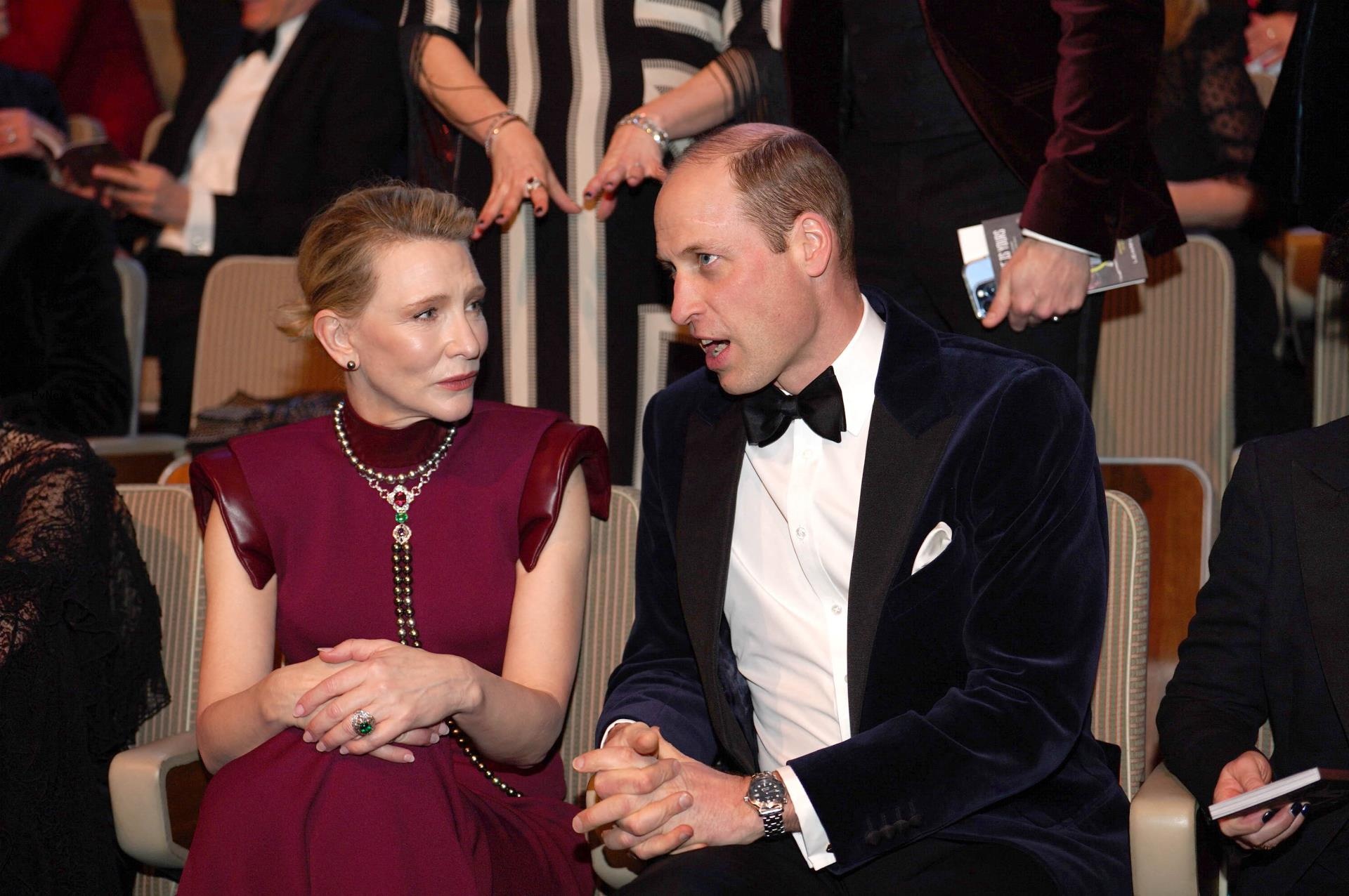 Prince William and Cate Blanchett at BAFTA ceremony.