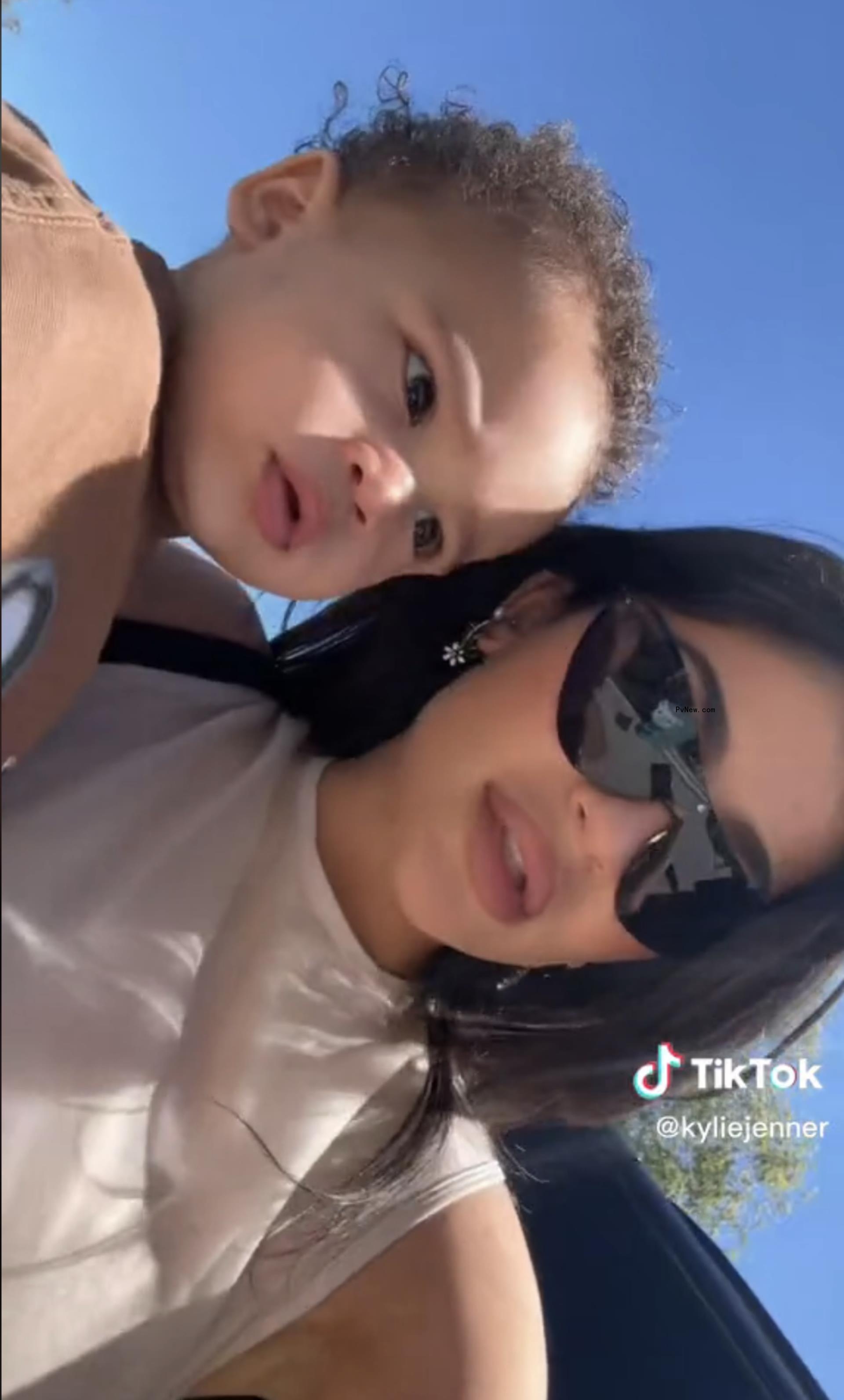 A selfie of Kylie Jenner and her son, Aire.