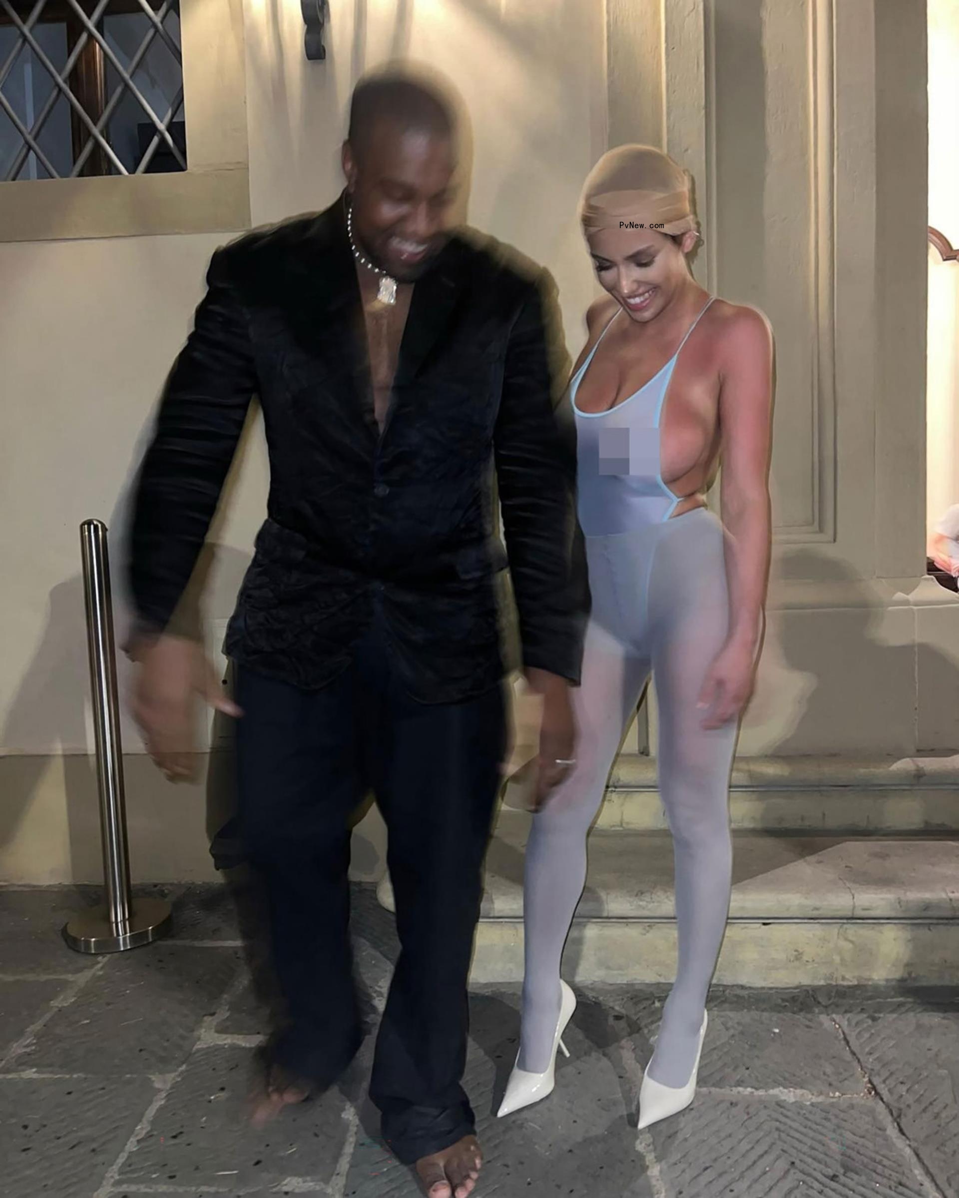 Kanye West and Bianca Censori walking together