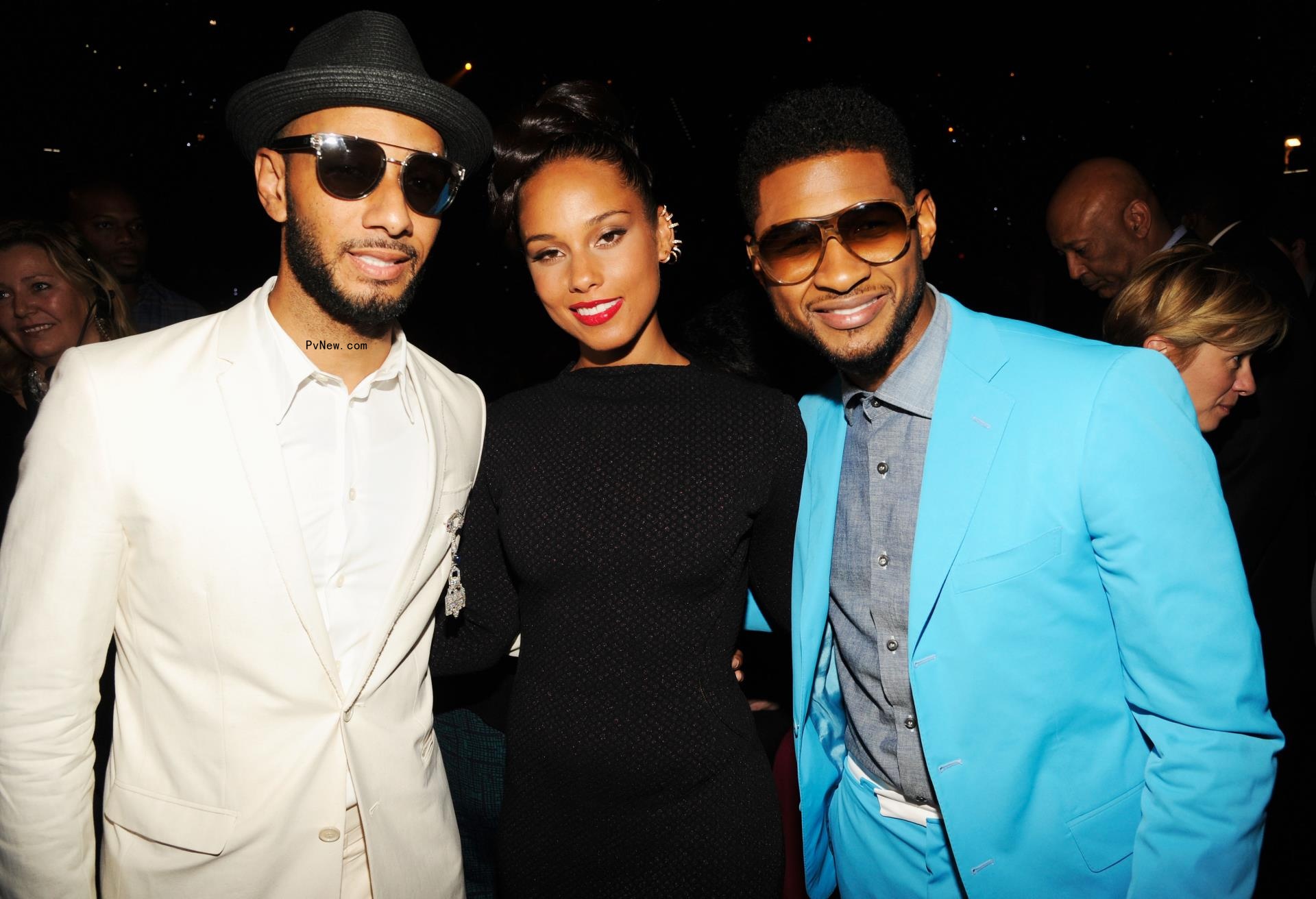 Swizz Beatz and singers Alicia Keys and Usher attend the 2012 Billboard Music Awards
