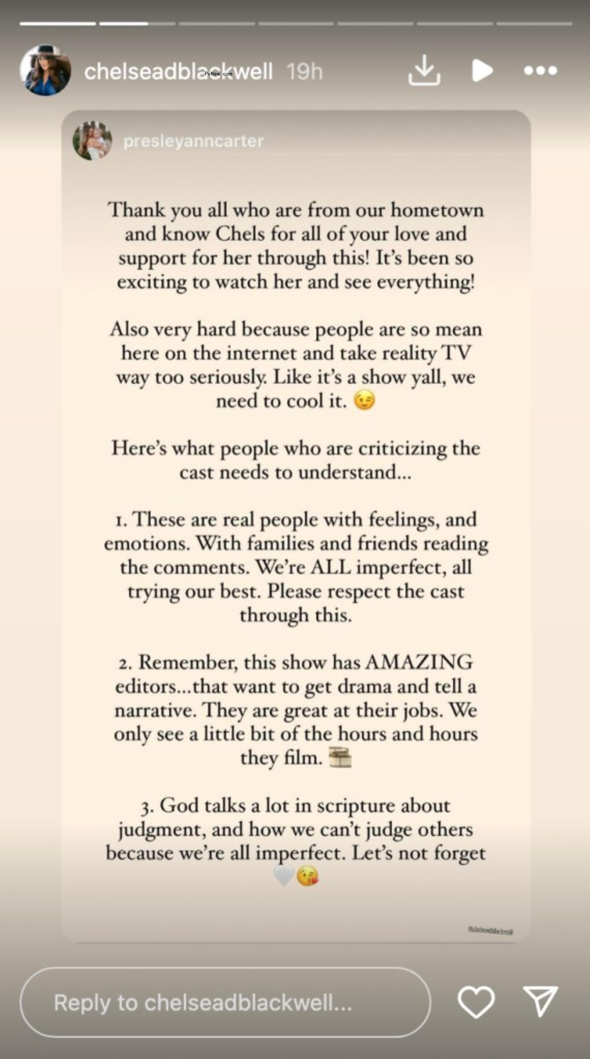 A statement shared by Chelsea Blackwell.