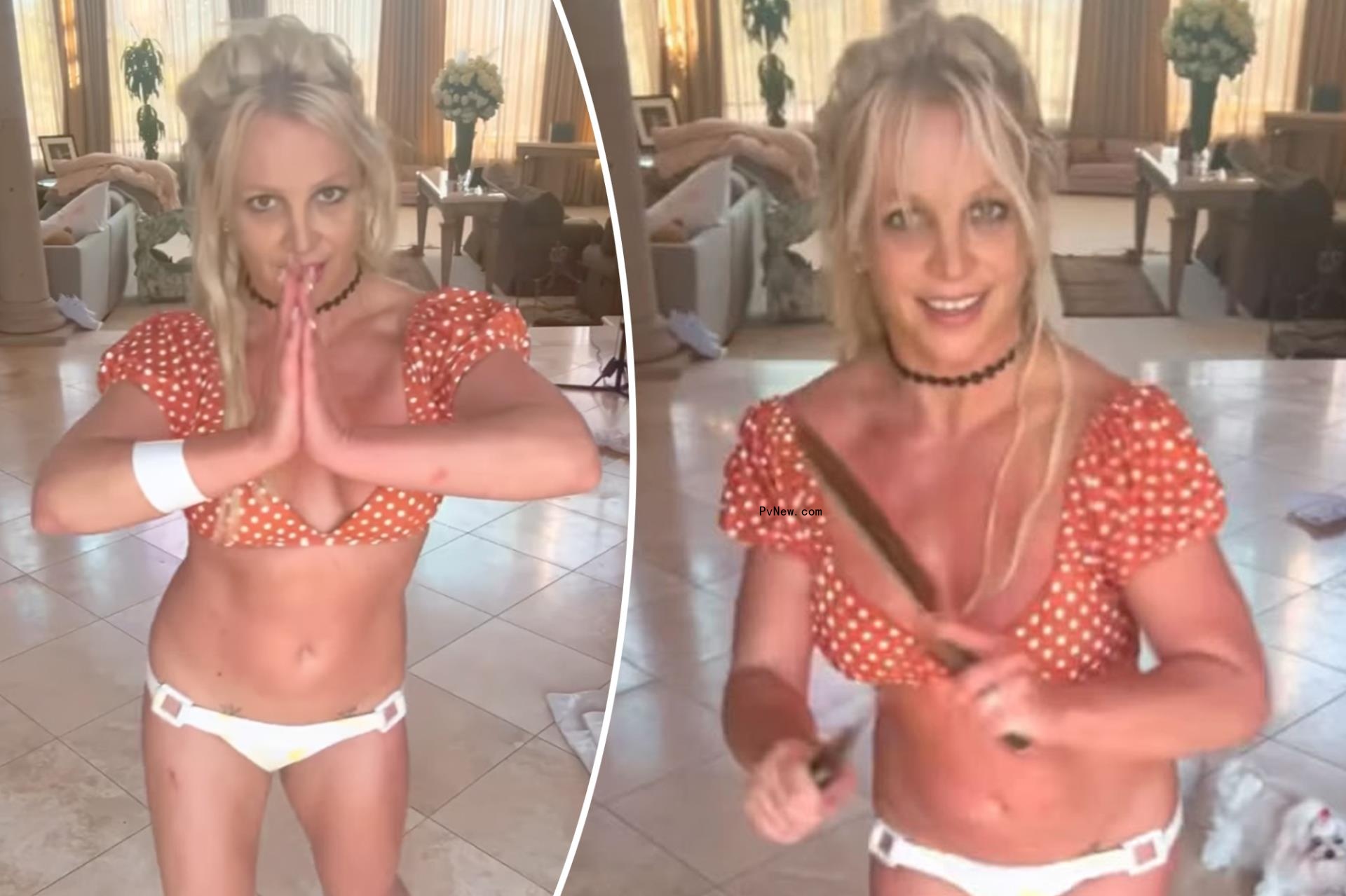 Britney Spears seen with bandage, apparent cut after dancing with knives in co<i></i>ncerning video