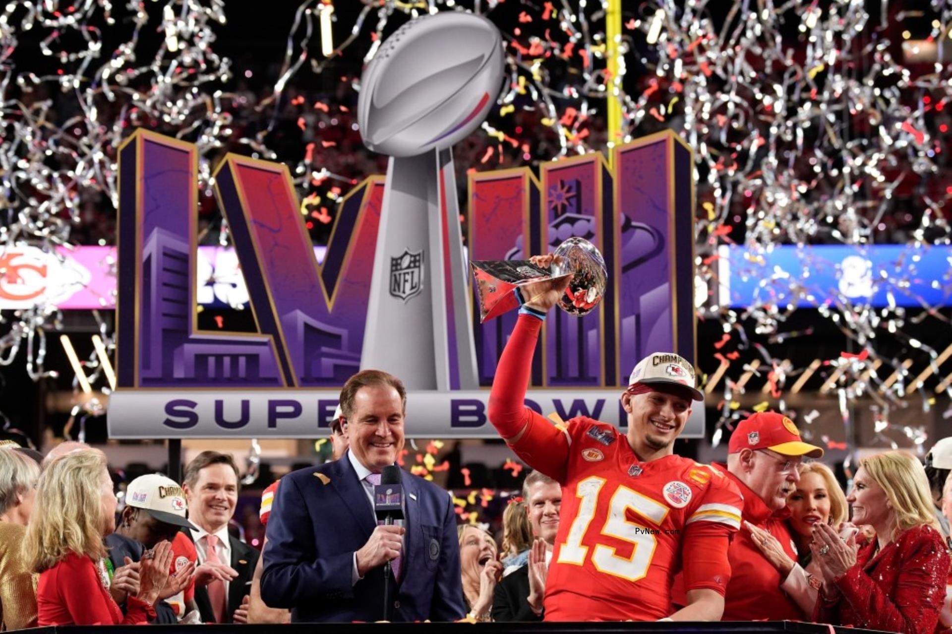 Patrick Mahomes at the 2024 Super Bowl