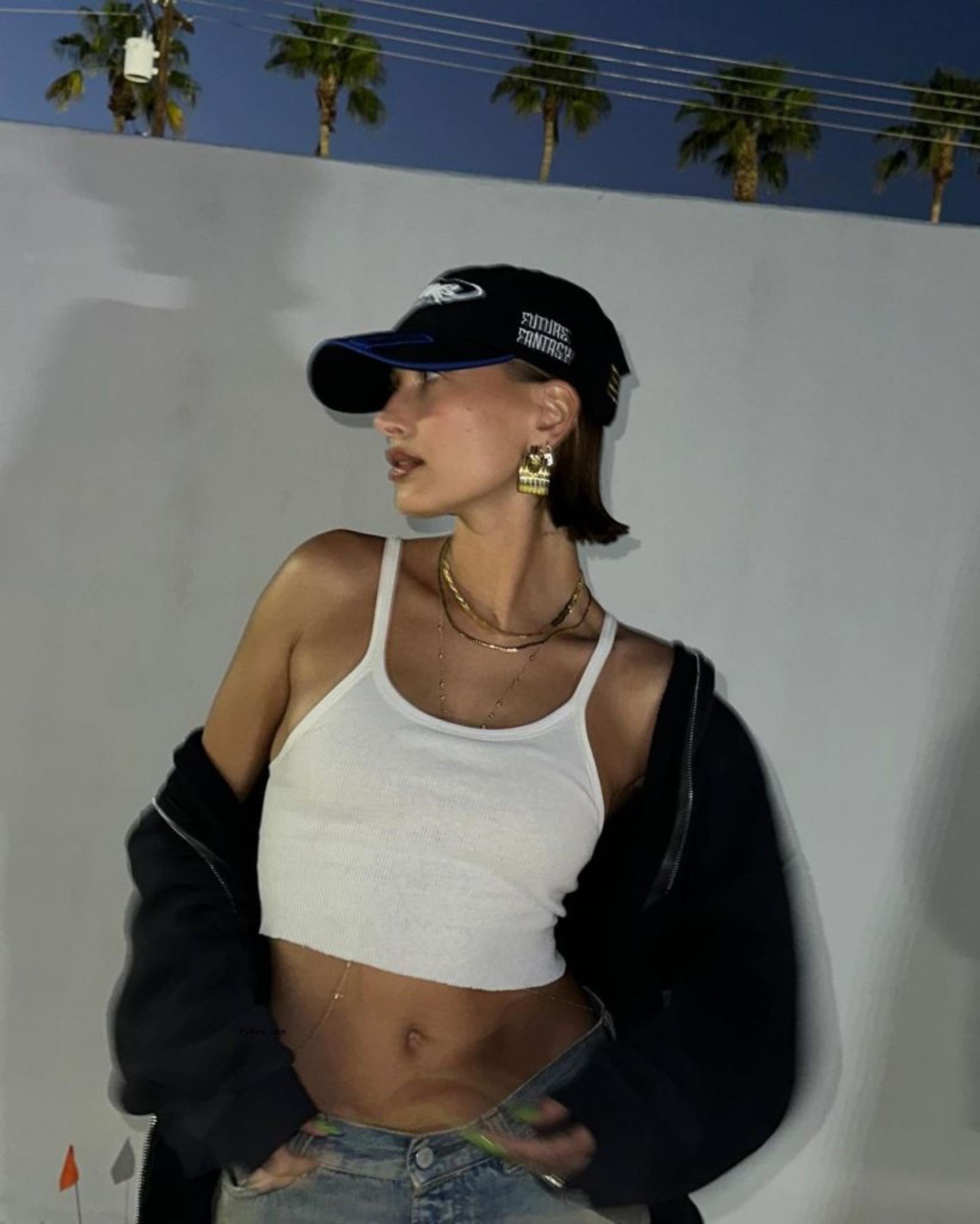Hailey Bieber at Coachella 2023.