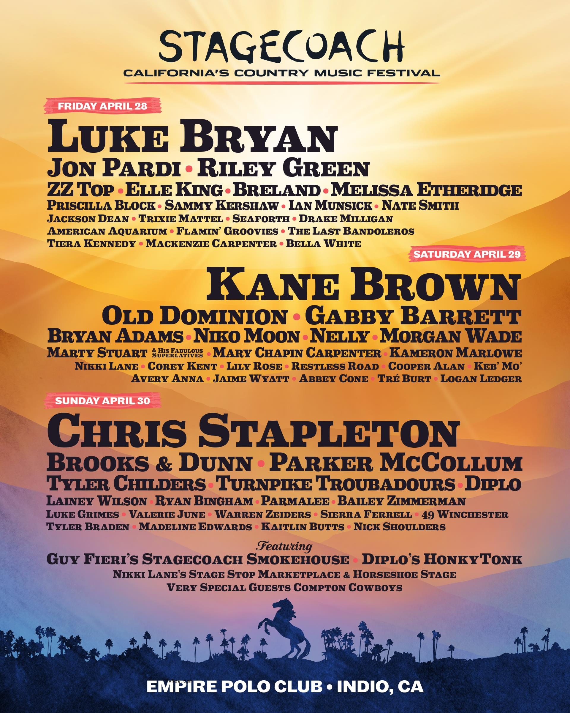 Stagecoach Festival Announces 2023 Lineup With Luke Bryan, Kane Brown, Chris Stapleton Headlining