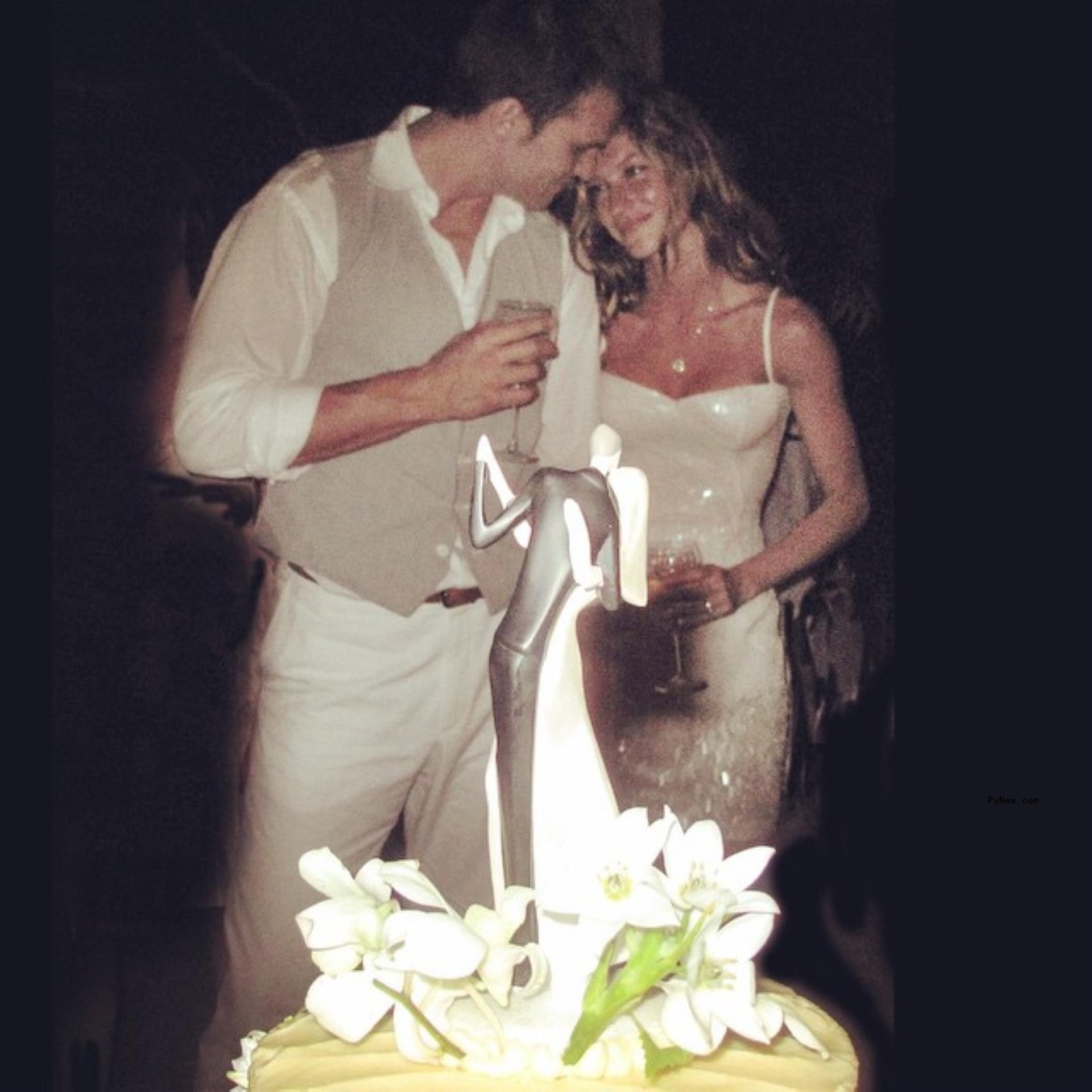 Gisele Bündchen and Tom Brady on their wedding day.