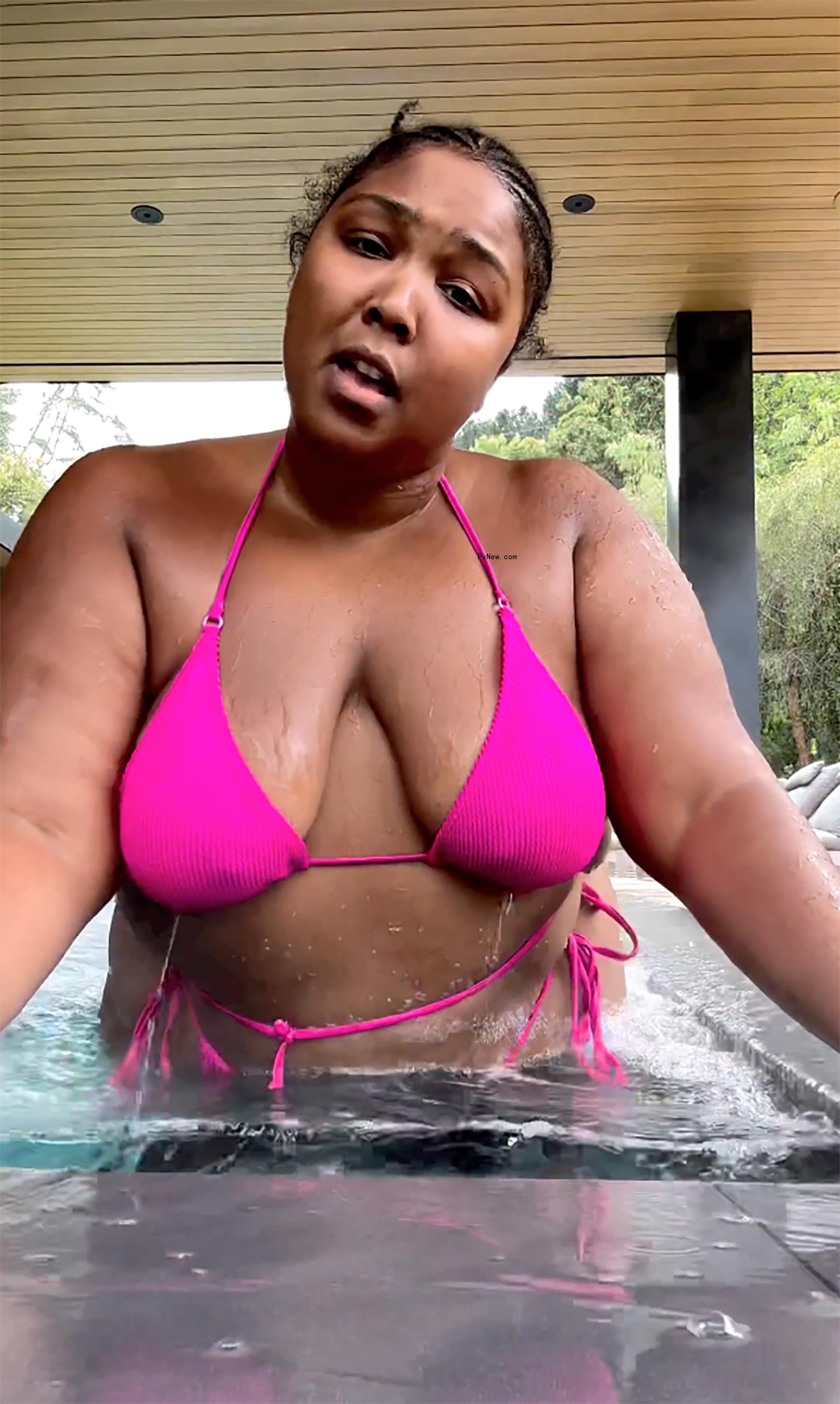 lizzo in pink bikini