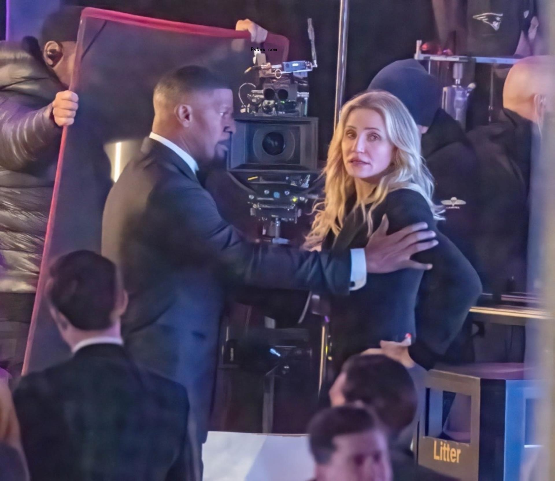 jamie foxx and cameron diaz on set