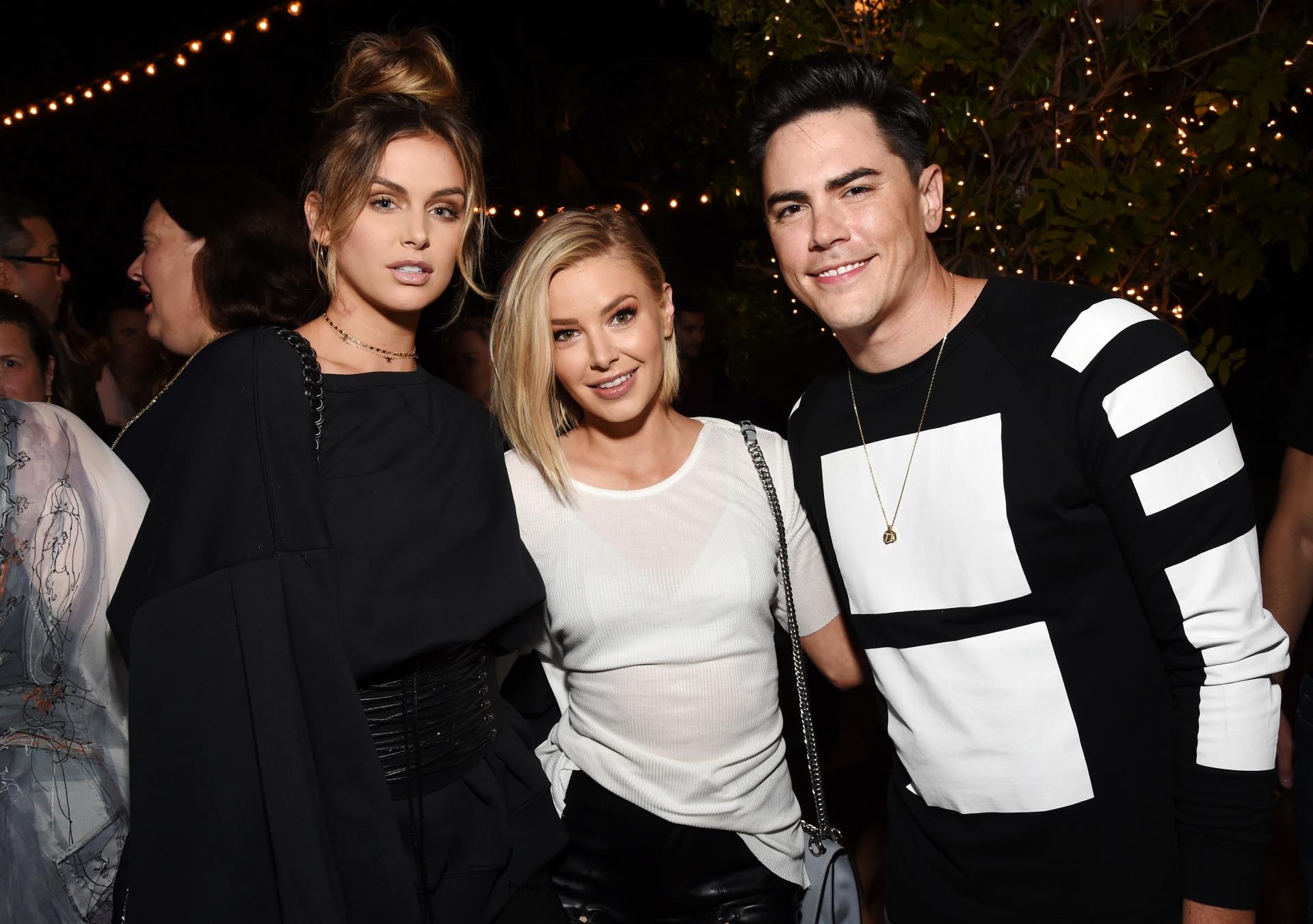 Lala Kent poses with Ariana Madix and Tom Sandoval