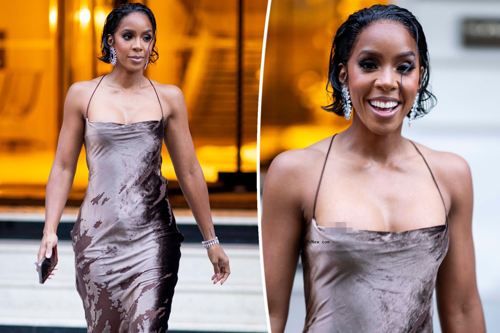 Kelly Rowland suffers wardrobe malfunction during Paris Fashion Week