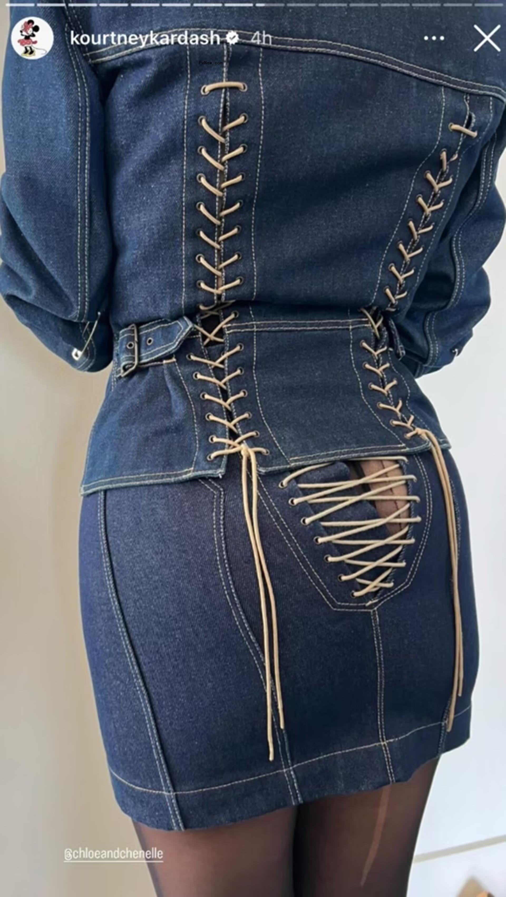 kourtney kardashian denim mini 