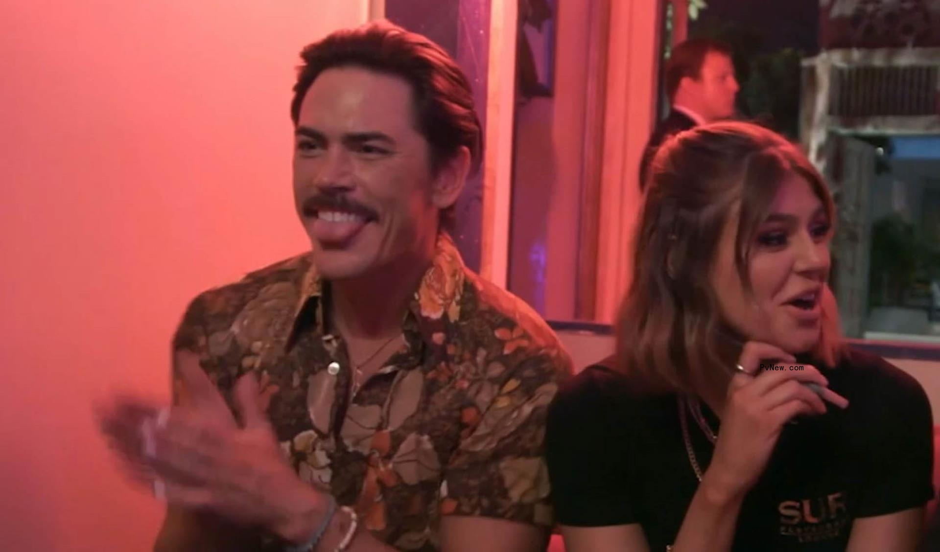 Tom Sandoval and Raquel Leviss sitting on 