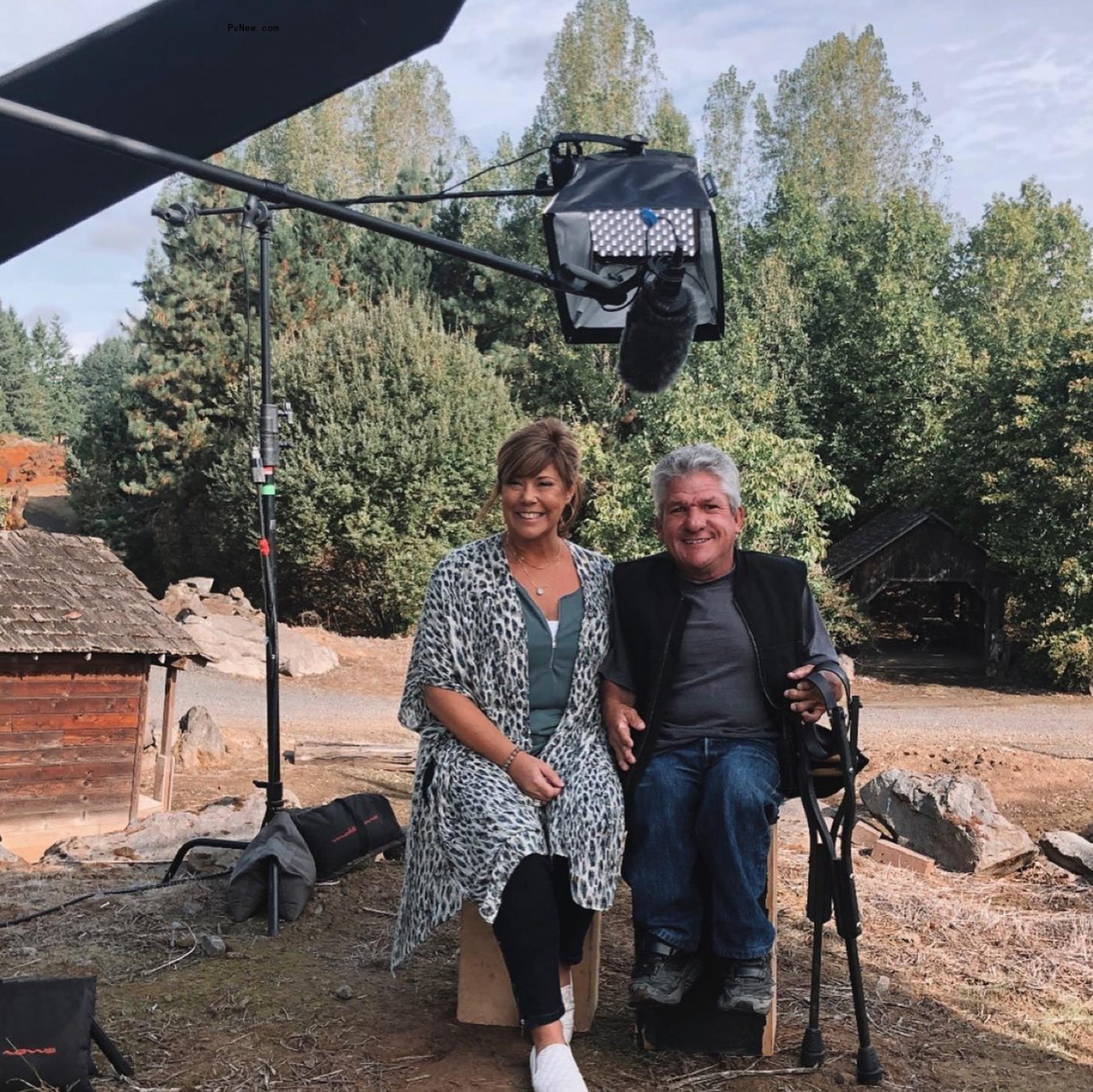 Matt Roloff and Caryn Chandler filming.