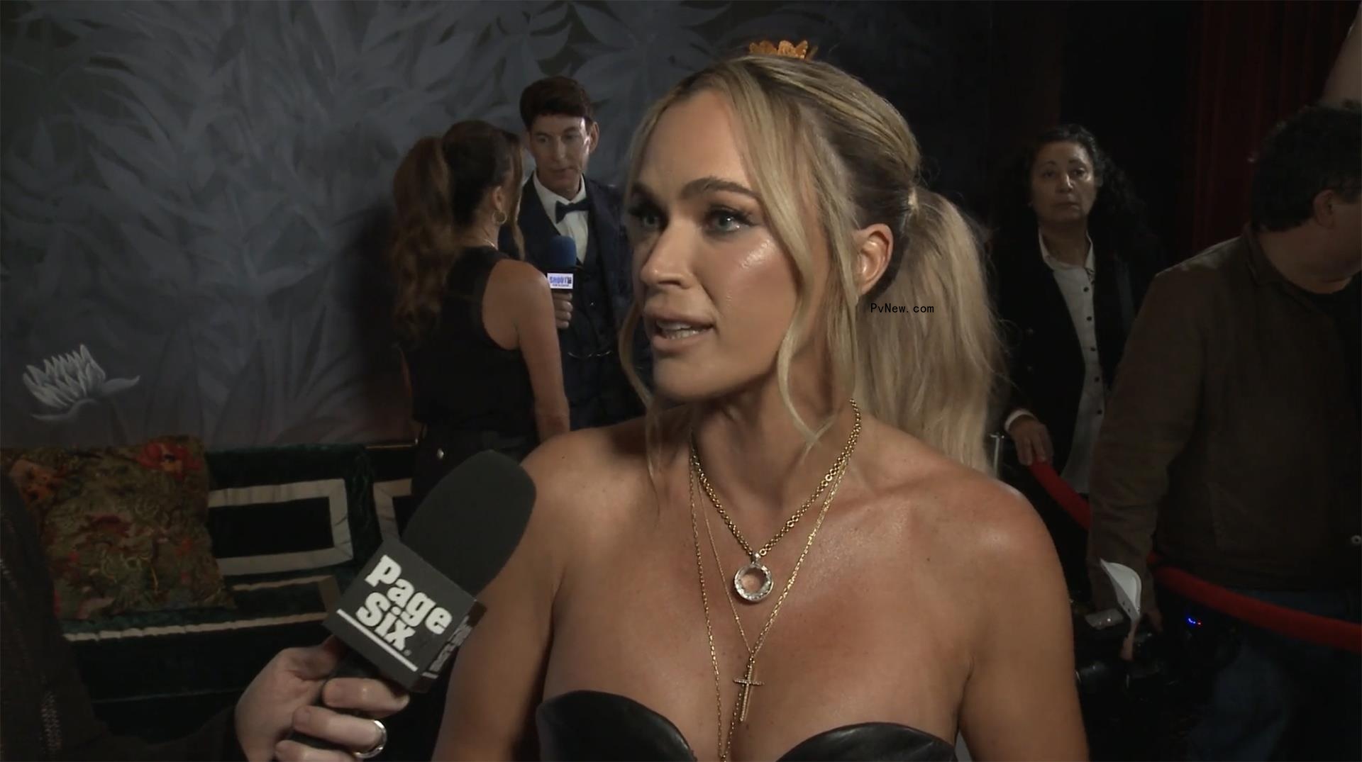 Teddi Mellencamp talking to Pvnew during an interview