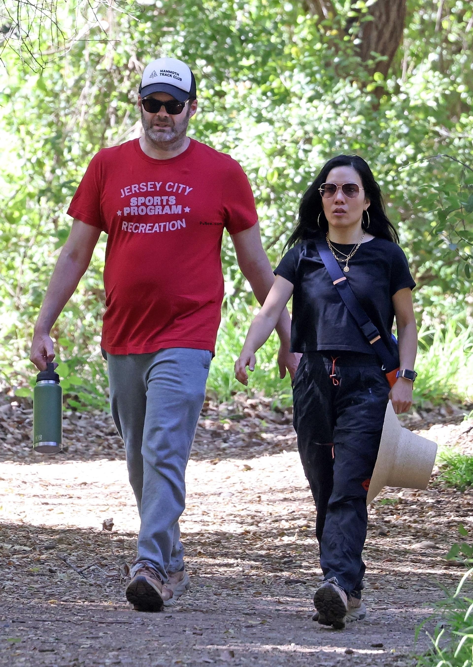 Bill Hader and Ali Wong hike