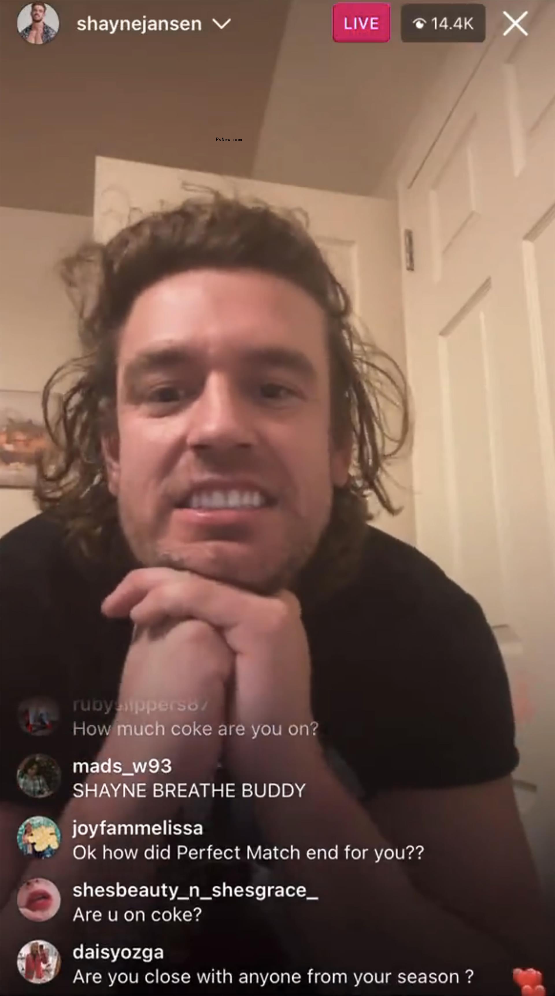 Shayne Jansen on instagram Live.