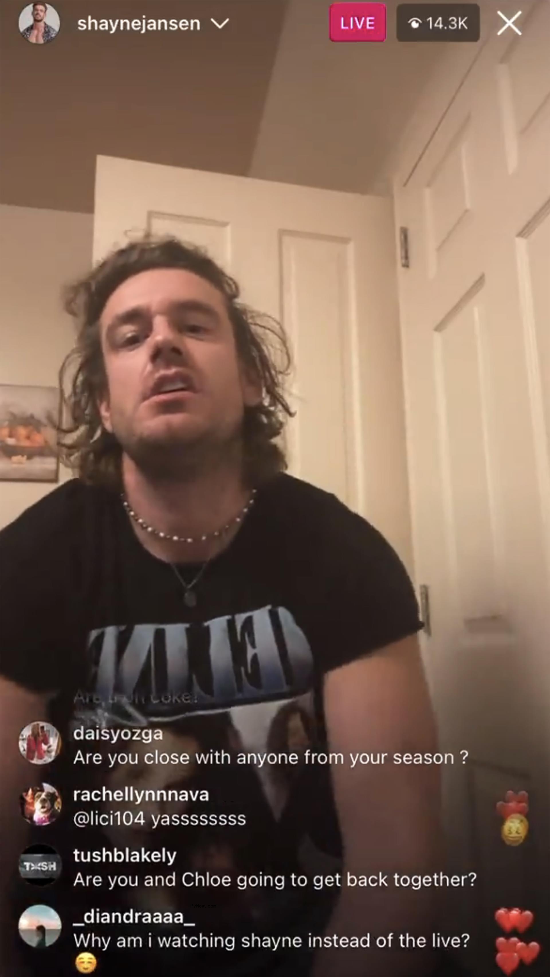 Shayne Jansen on instagram Live.