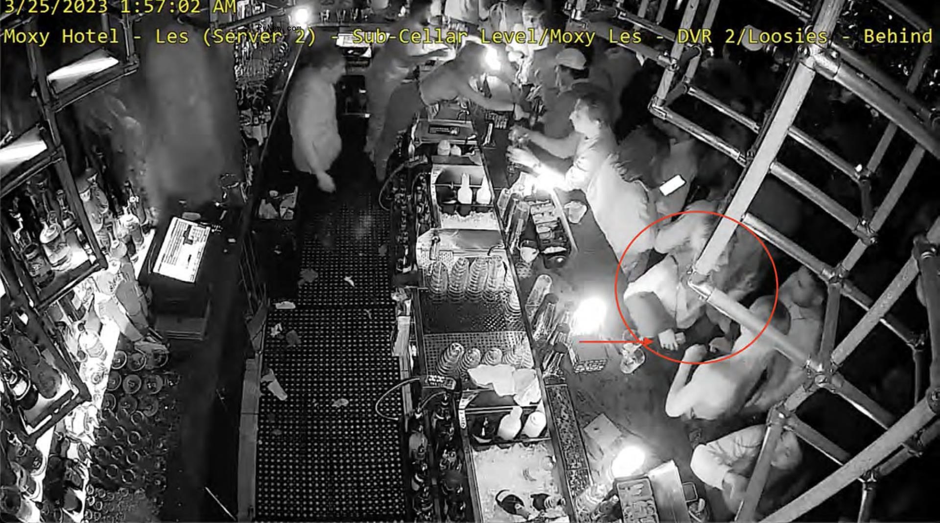 Security footage from a club.