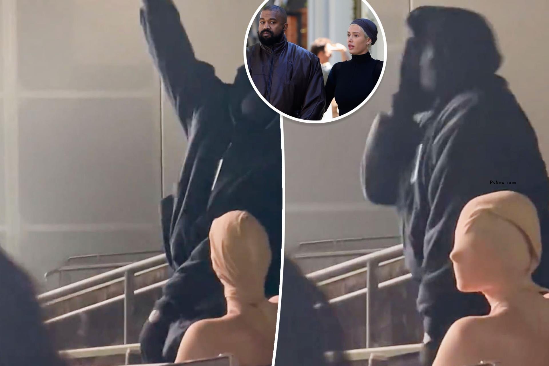 Incognito Kanye West, ‘wife’ Bianca Censori rock out to his song at fashion show