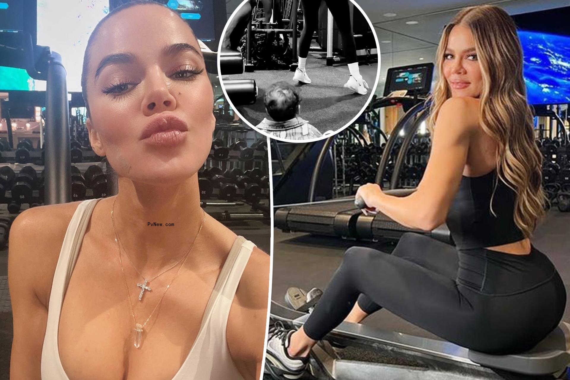 Khloé Kardashian’s son adorably watches her work out in rare video