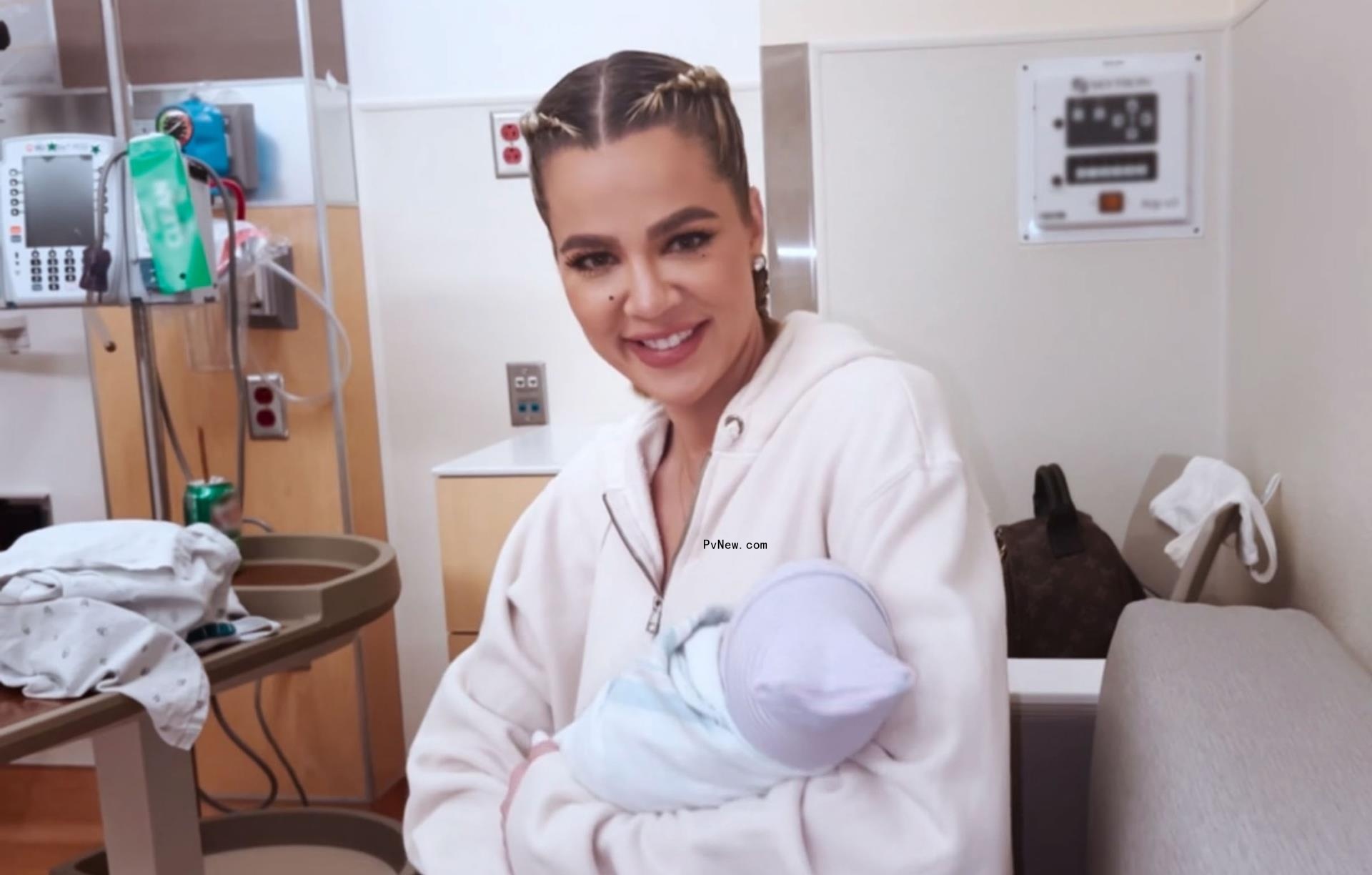 Khloé Kardashian holds infant son in hospital