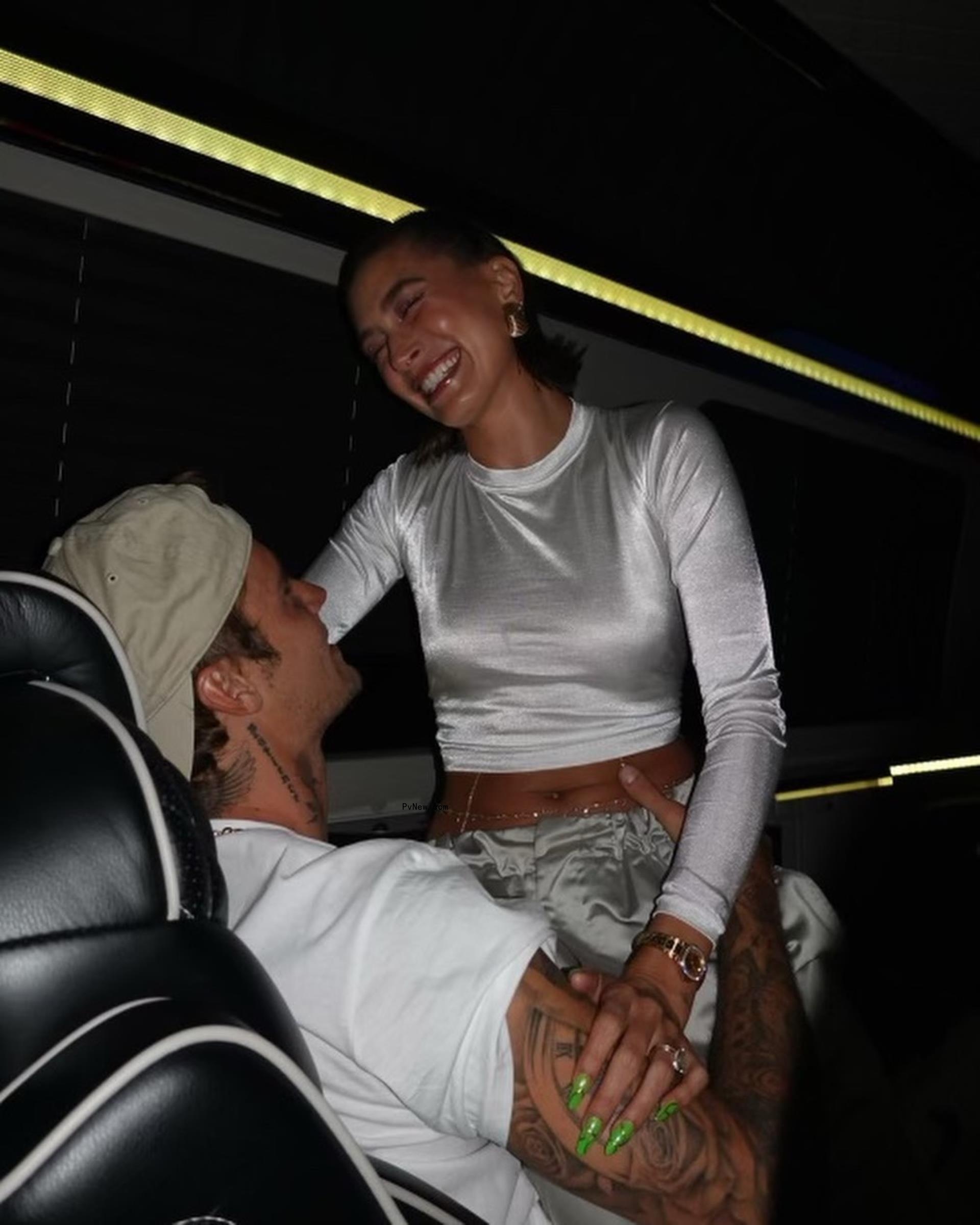 Hailey Bieber and Justin Bieber at Coachella.