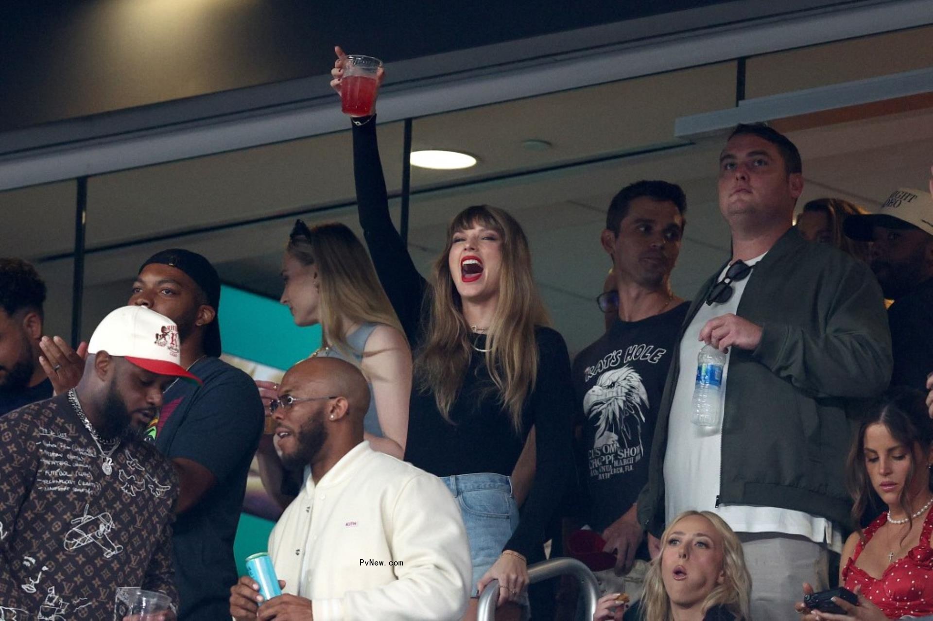 Taylor Swift at the Chiefs game against the Jets.