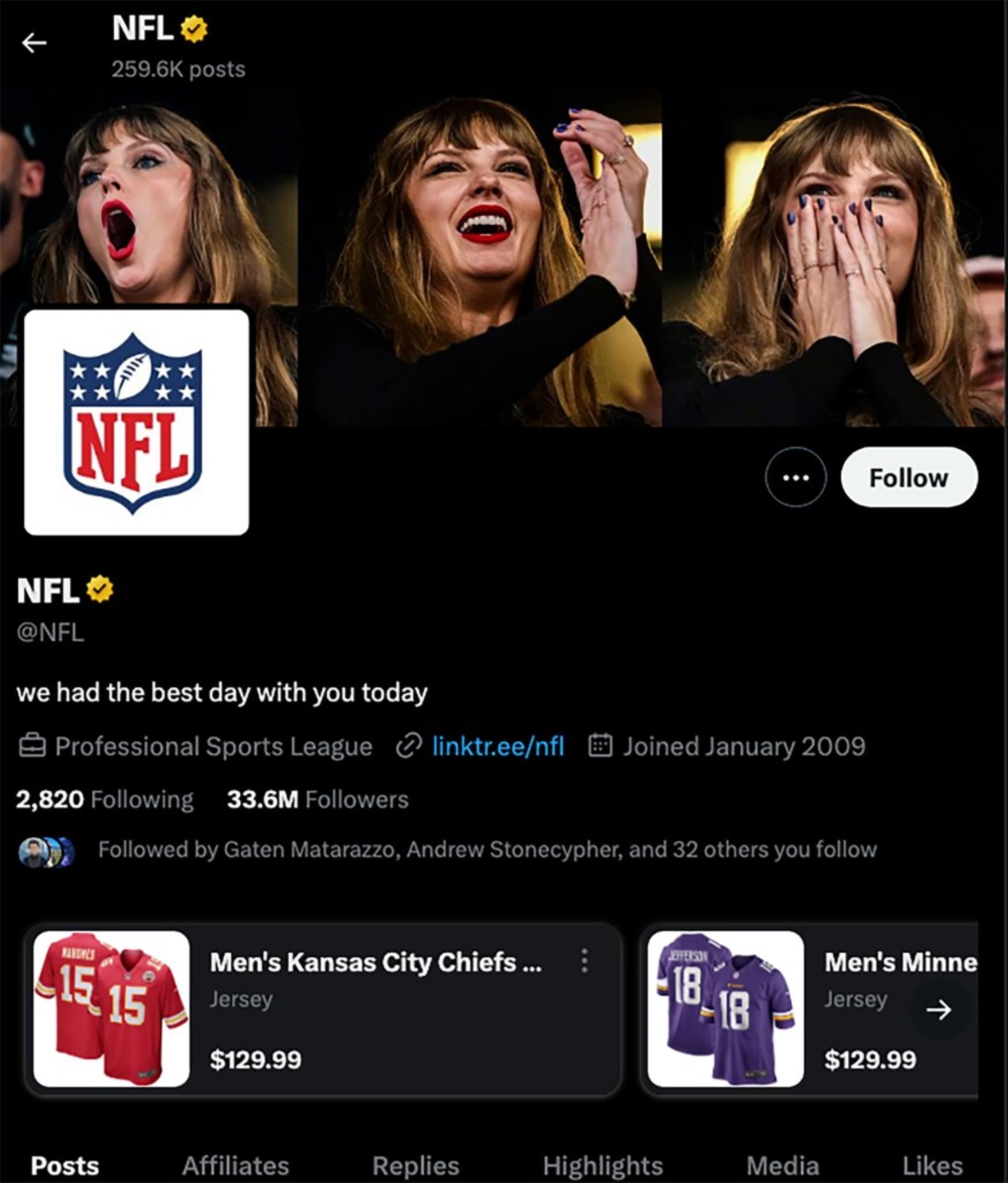 The NFL's Twitter page