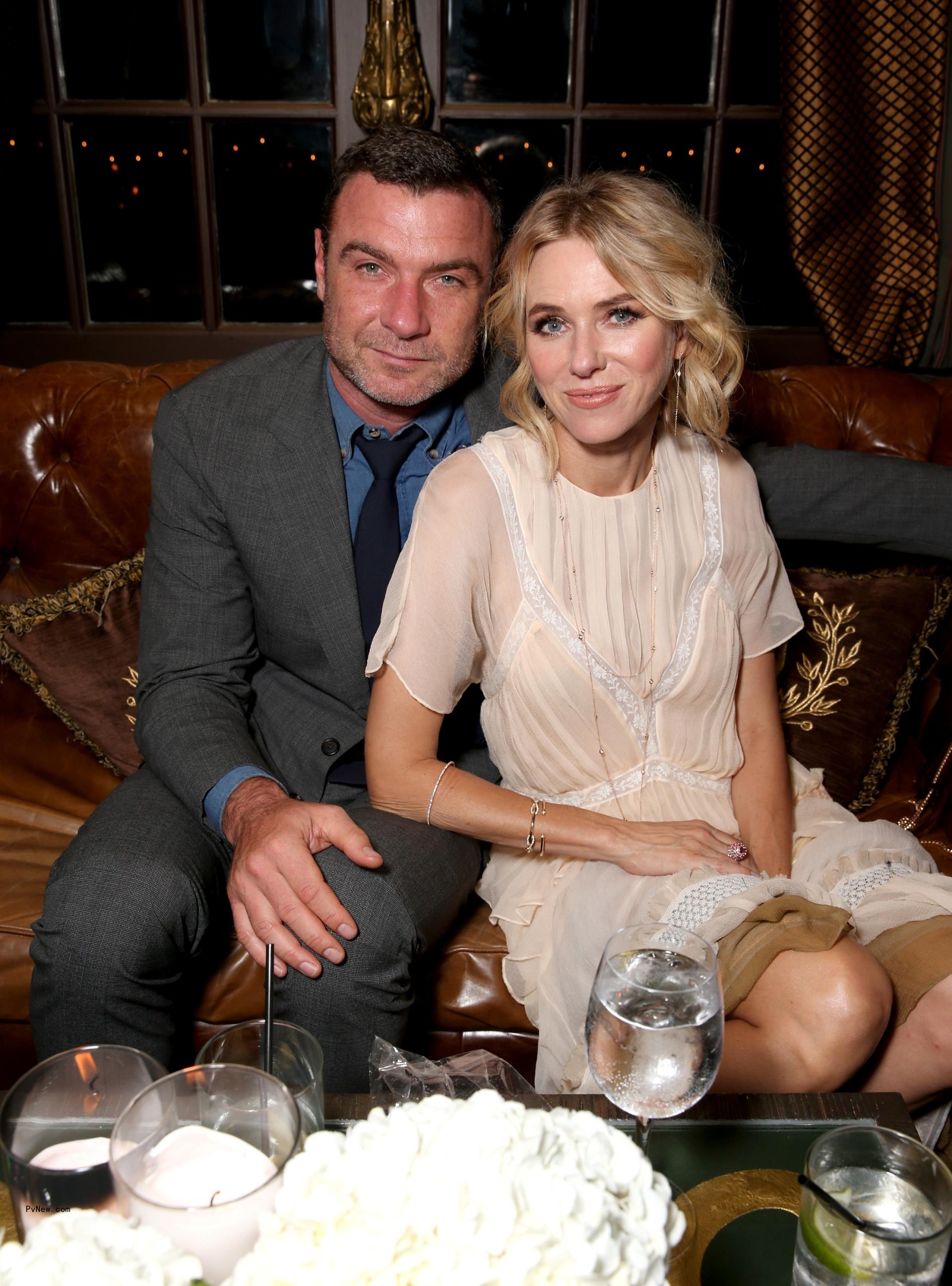 Liev Schreiber sits with Naomi Watts