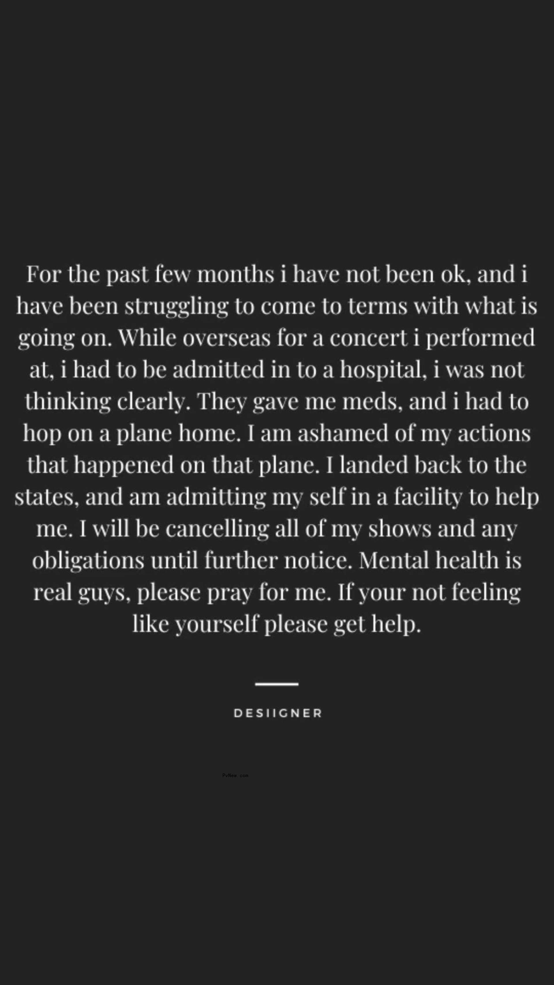 Rapper Desiigner's Instagram story