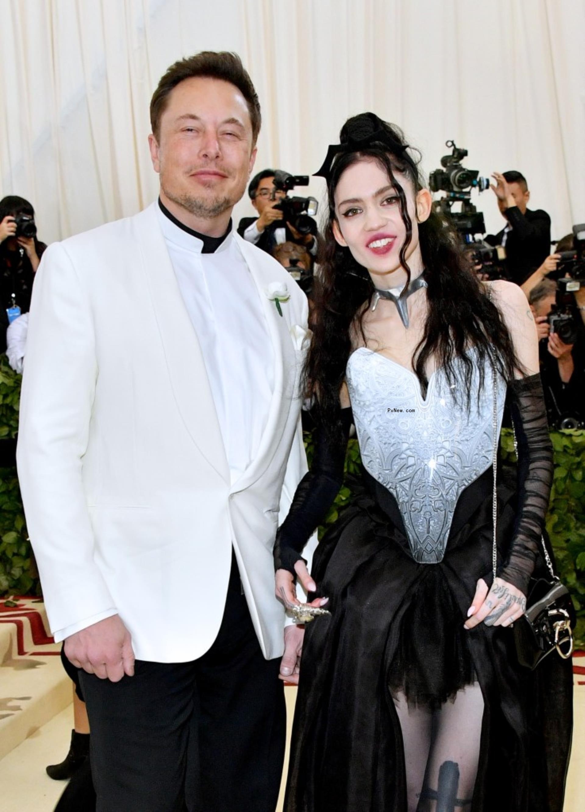 elon musk and grimes at met gala