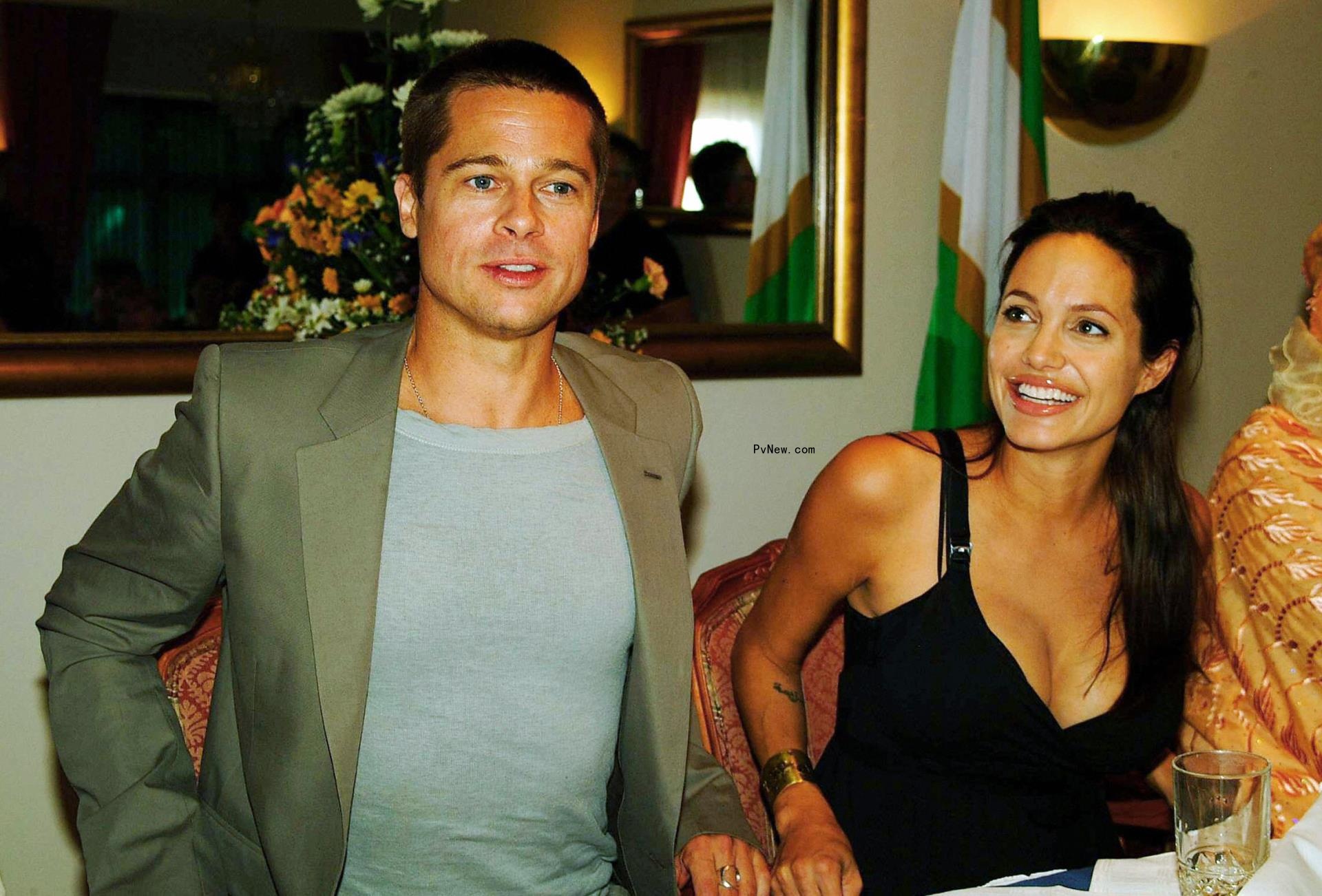Ines de Ramon and Brad Pitt