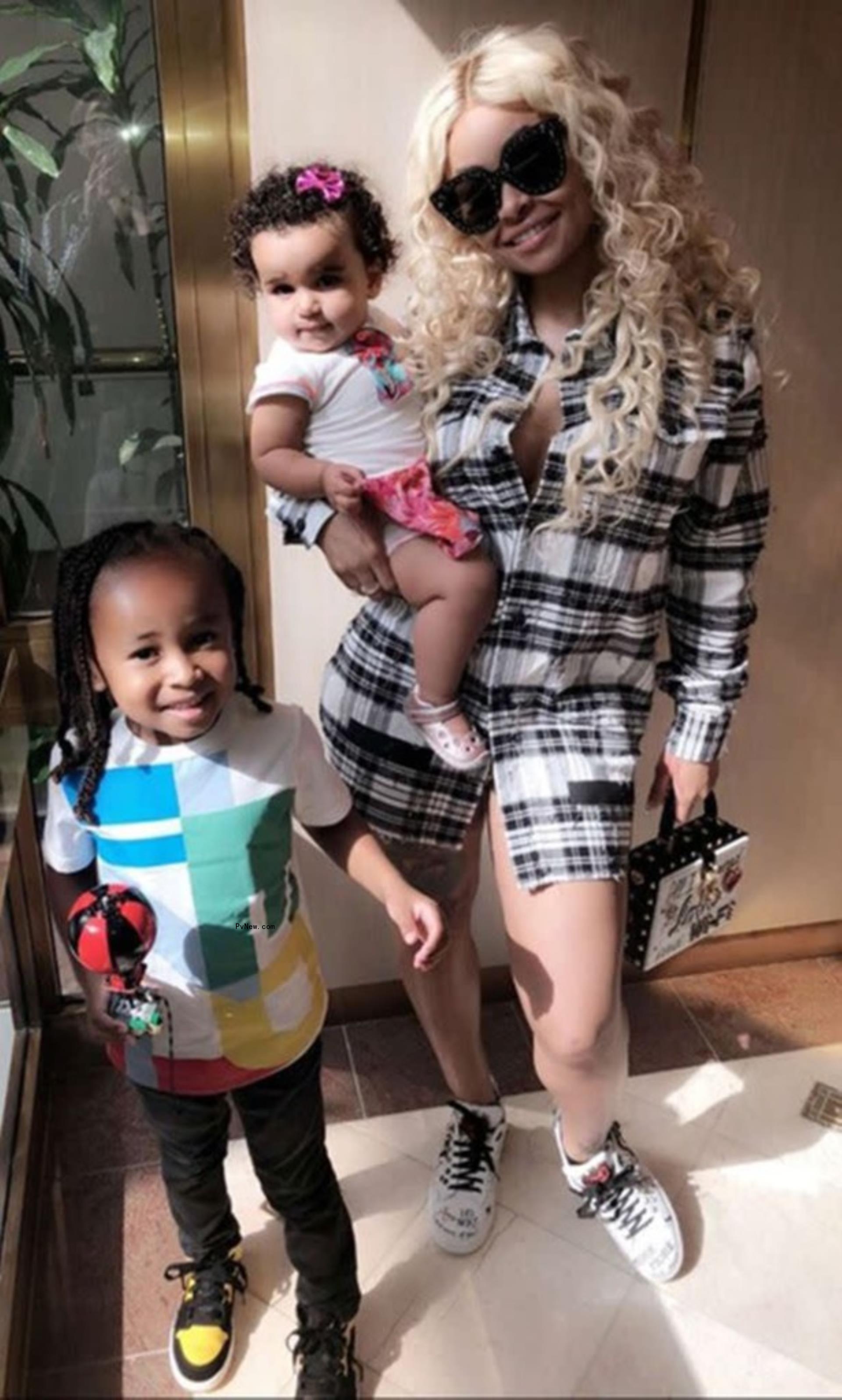 Blac Chyna with her two kids
