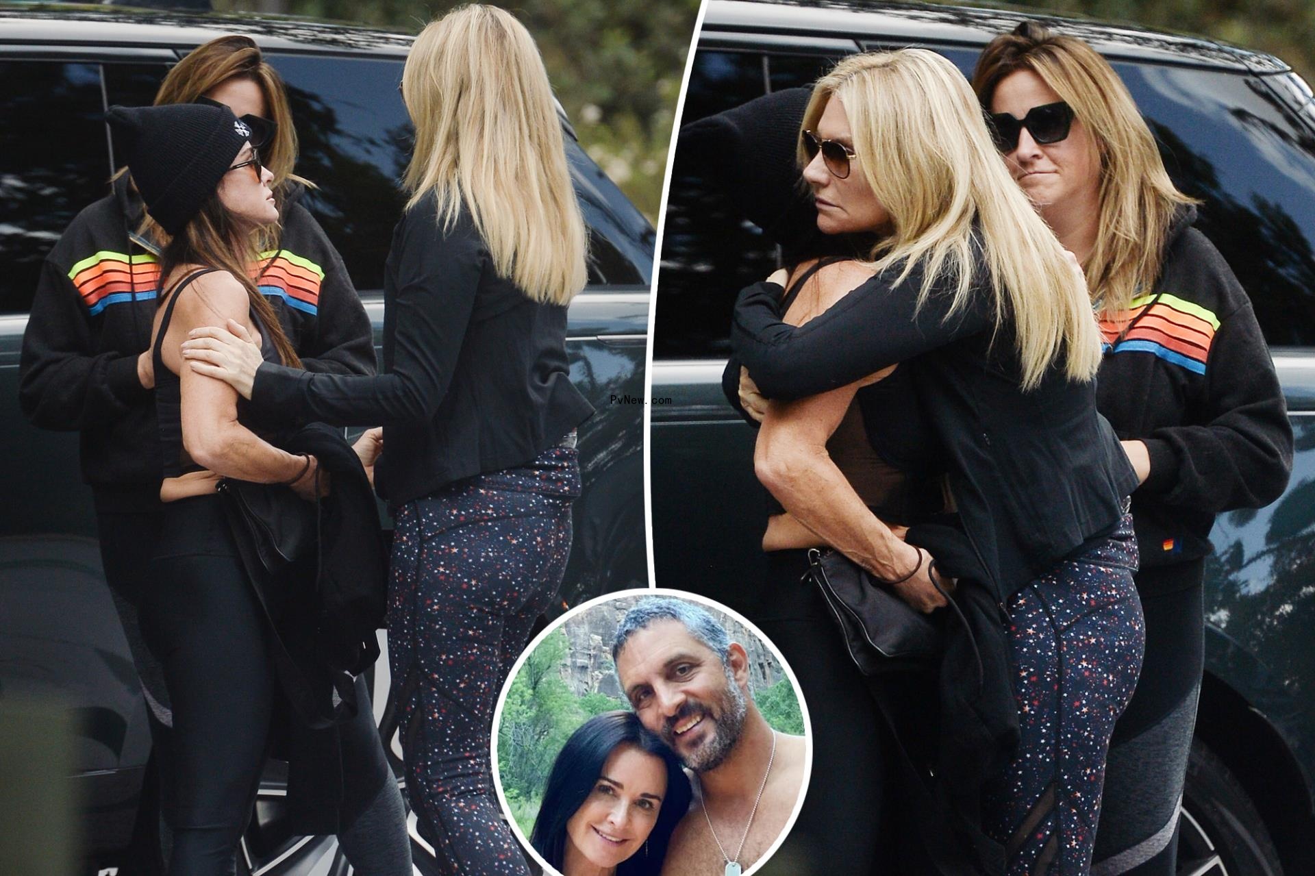 Upset Kyle Richards comforted by friends after co<i></i>nfirming Mauricio Umansky separation