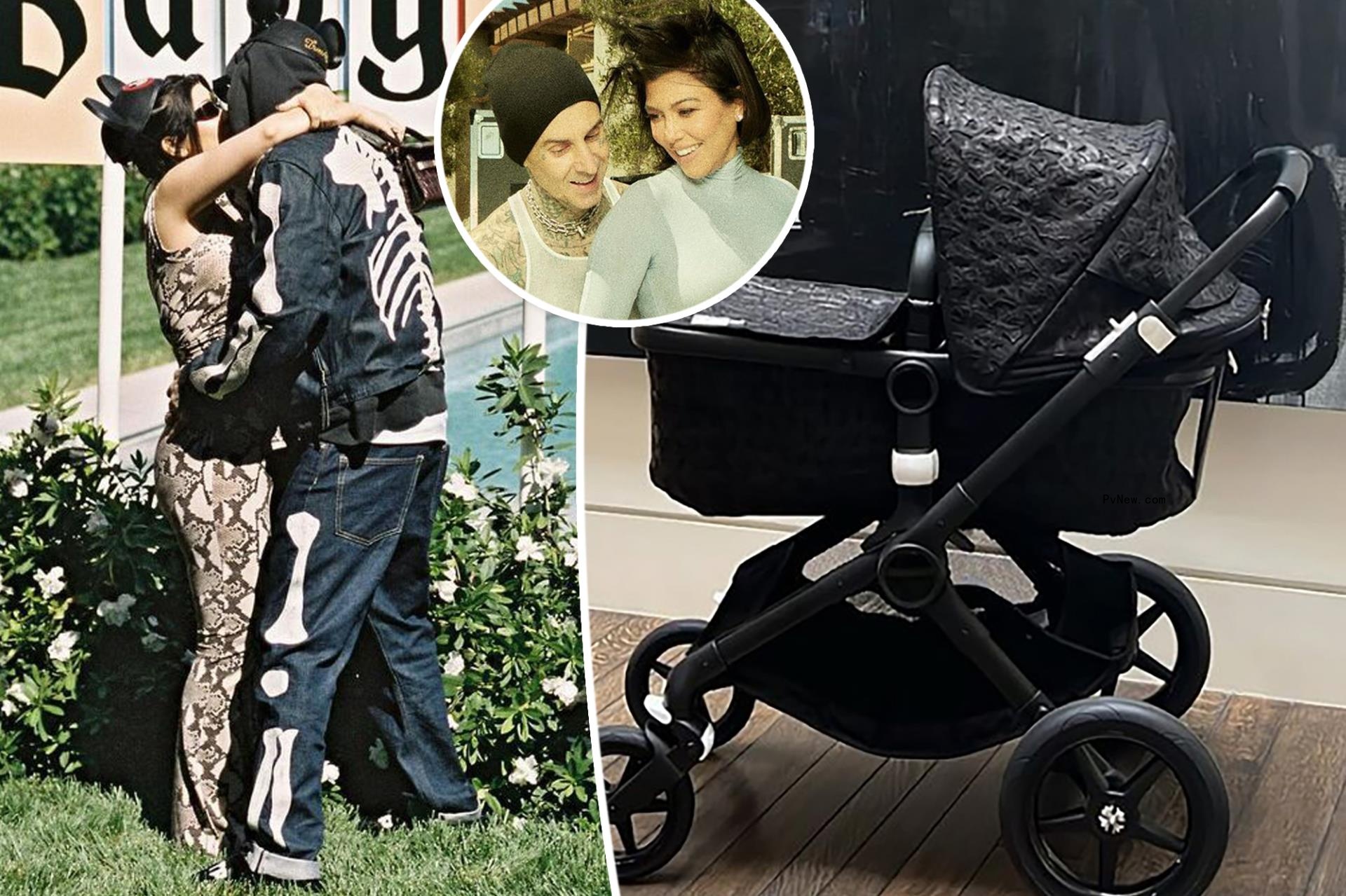 Kourtney Kardashian shows off gothic Chrome Hearts stroller for baby boy