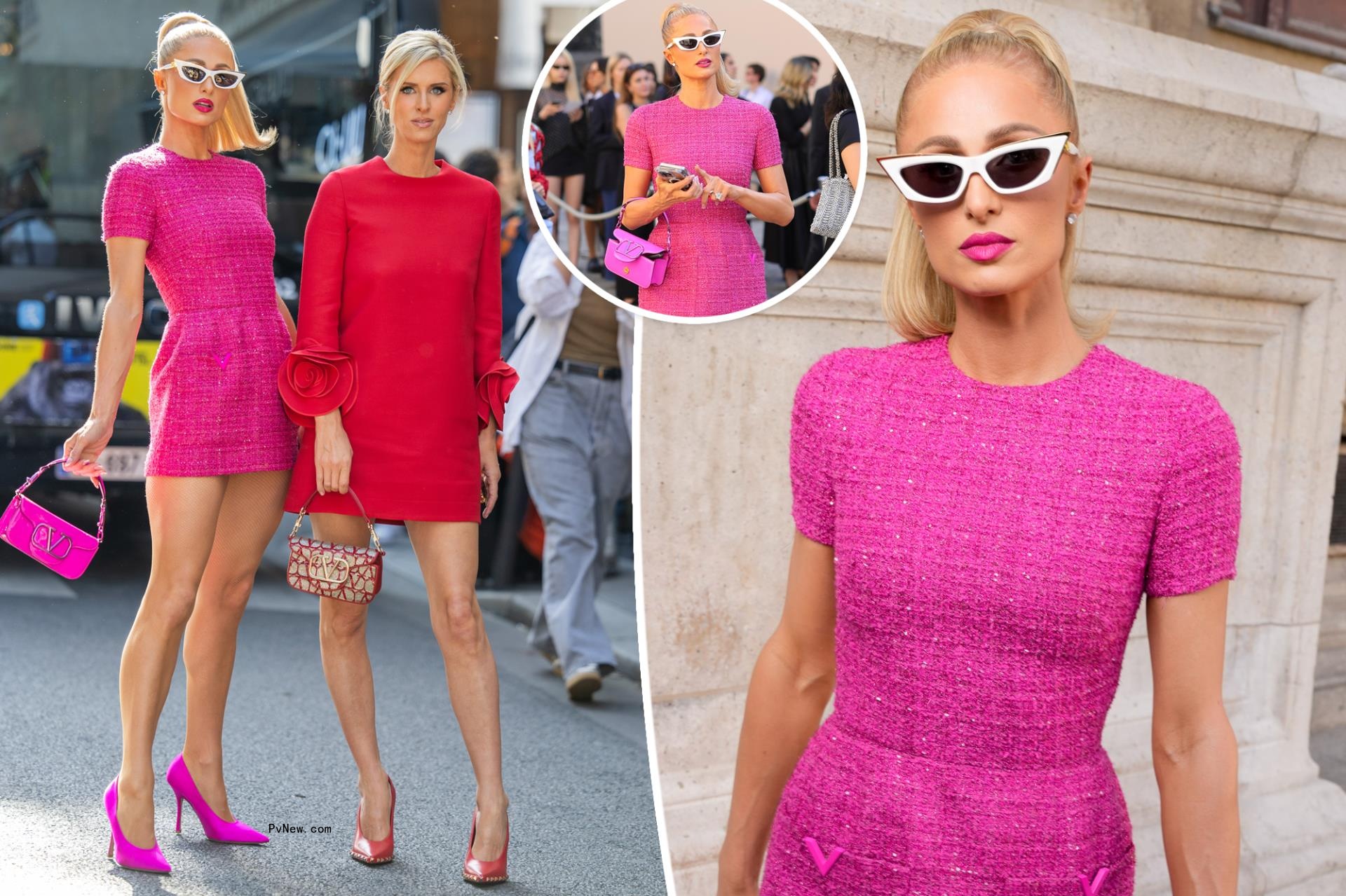 Paris Hilton perfectly channels Barbie in head-to-toe pink at Valentino show during Paris Fashion Week