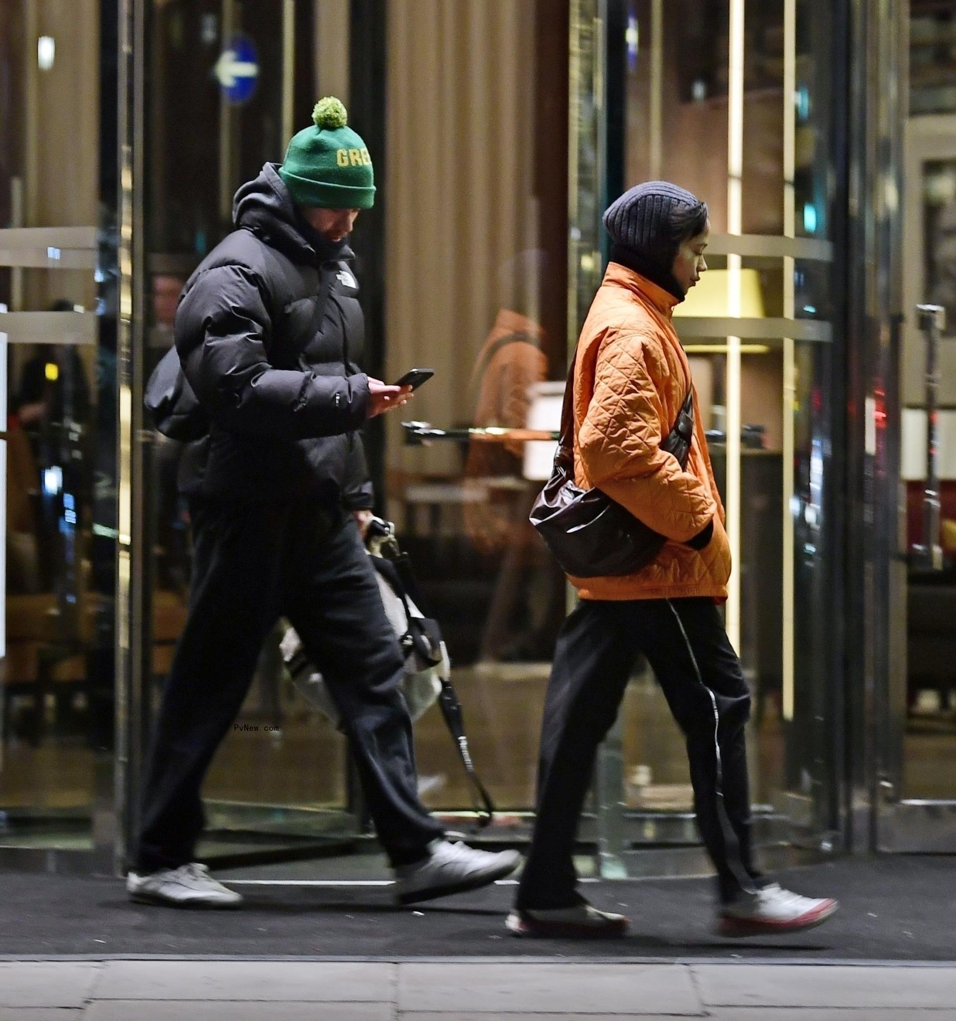 Harry Styles and Taylor Russell walking together