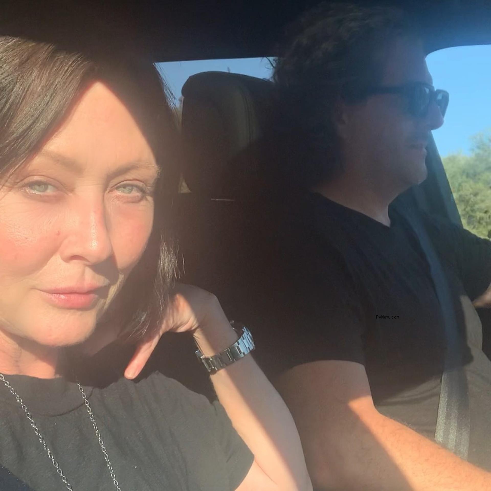 Shannen Doherty and Kurt Iswarienko in the car