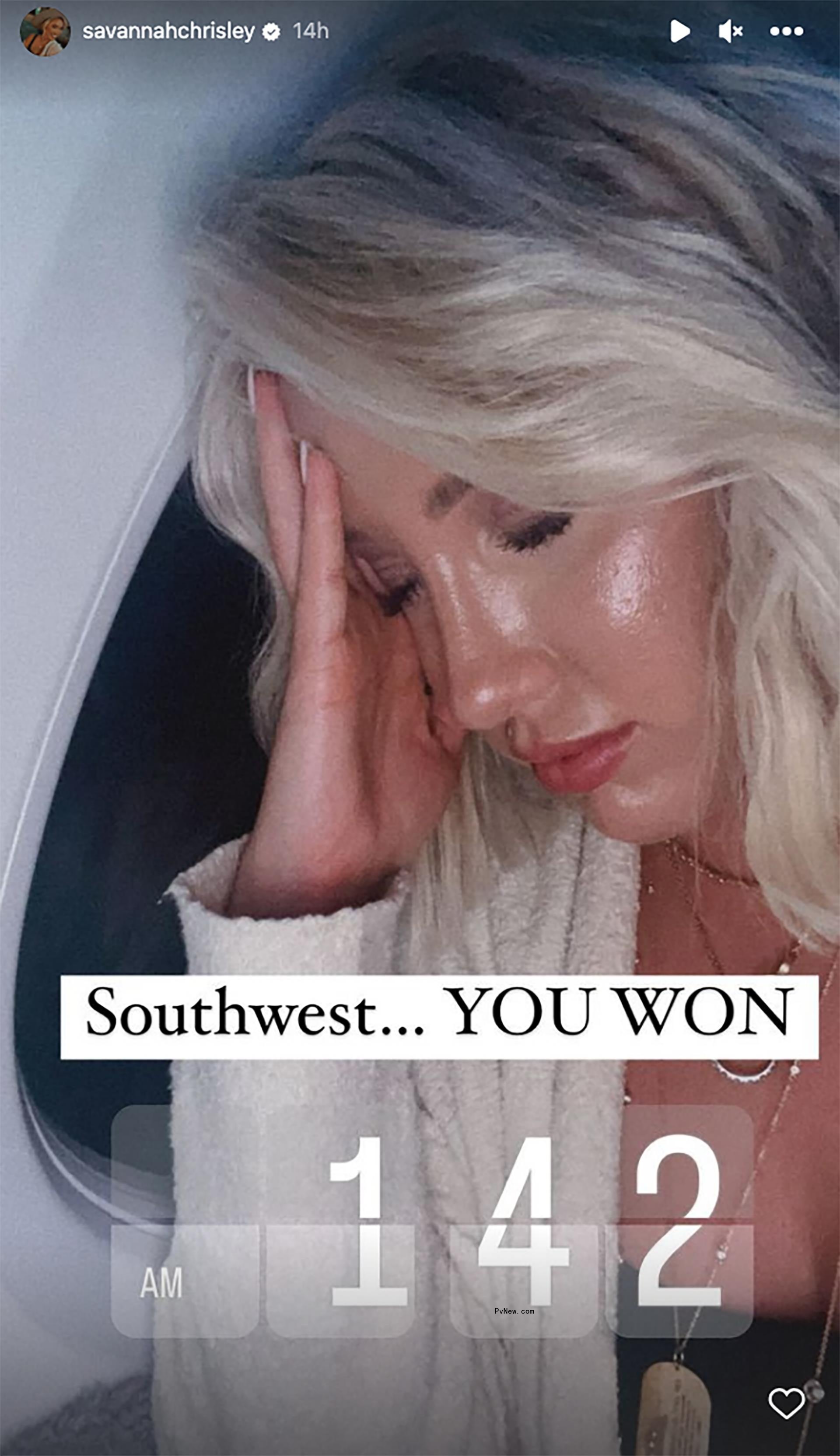 Savannah Chrisley on a plane.