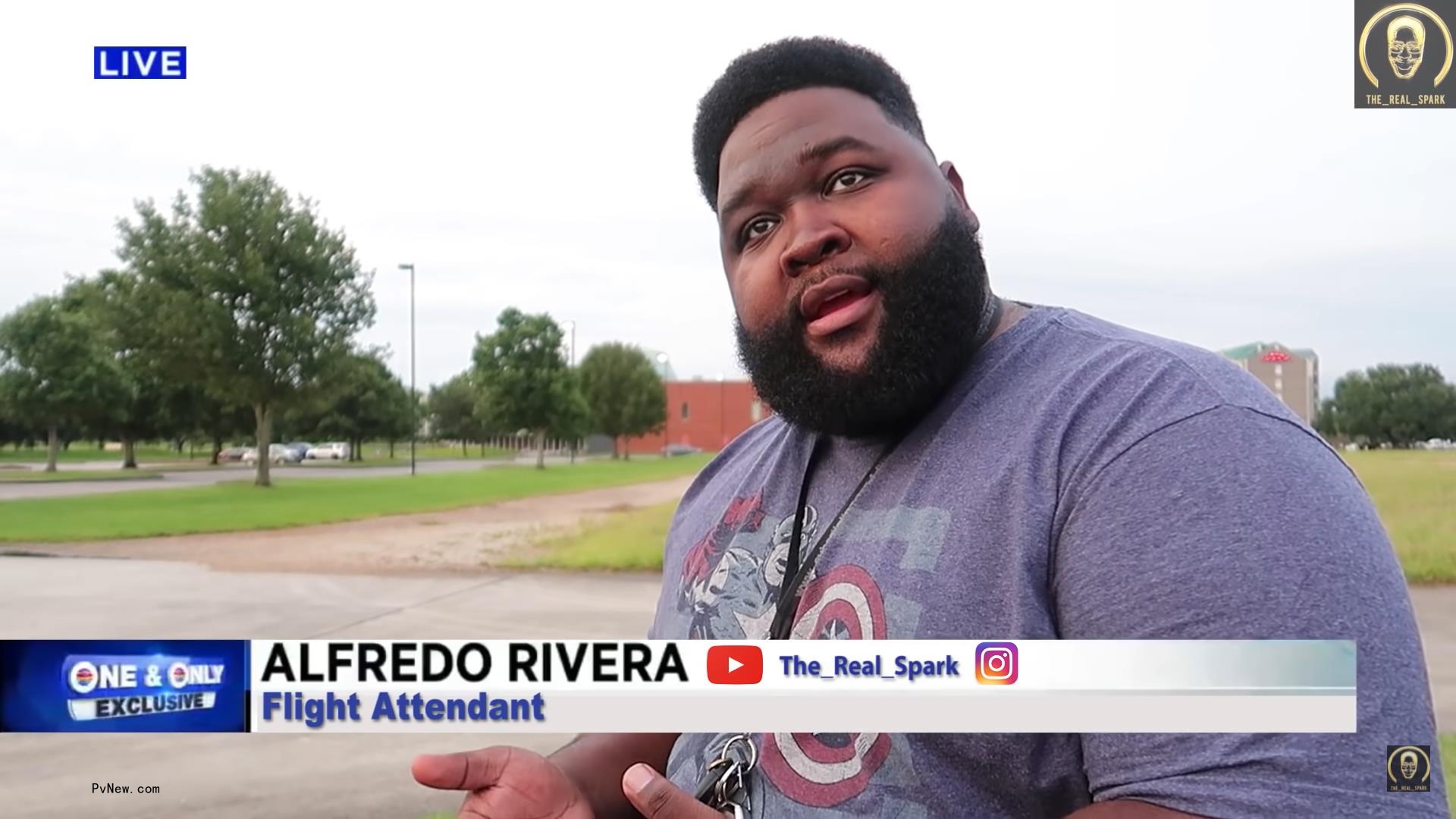 YouTube Comedian’s ‘Alfredo Rivera’ Fro<i></i>ntier Flight Attendant Spoof Video Goes Viral